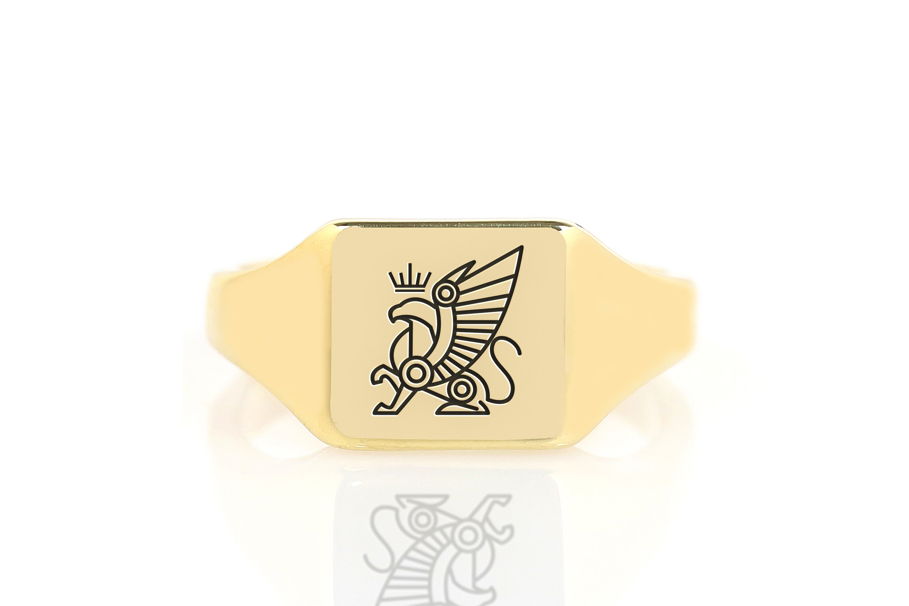 Gold Griffin Signet Ring