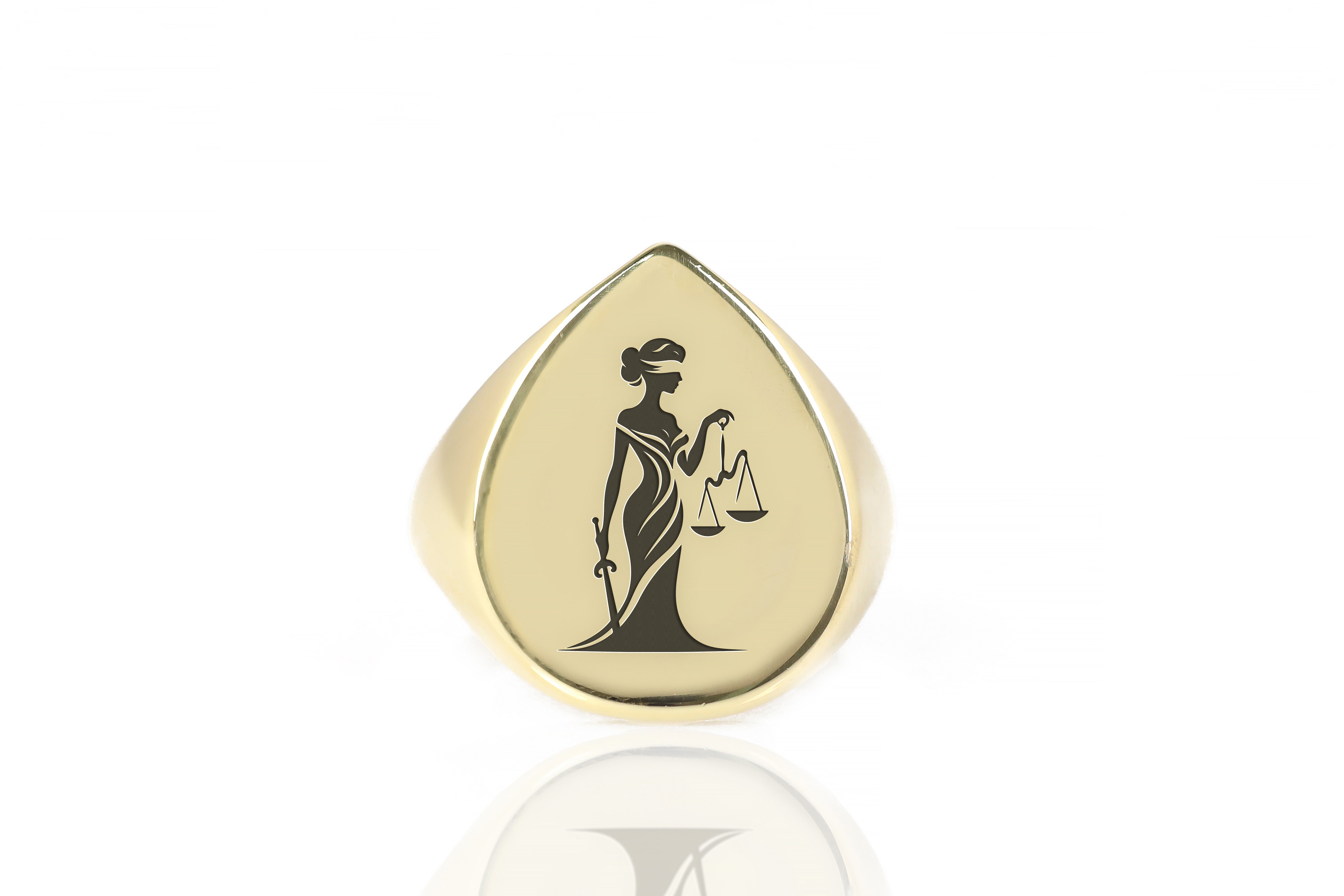 14k Gold Lady Justice Ring