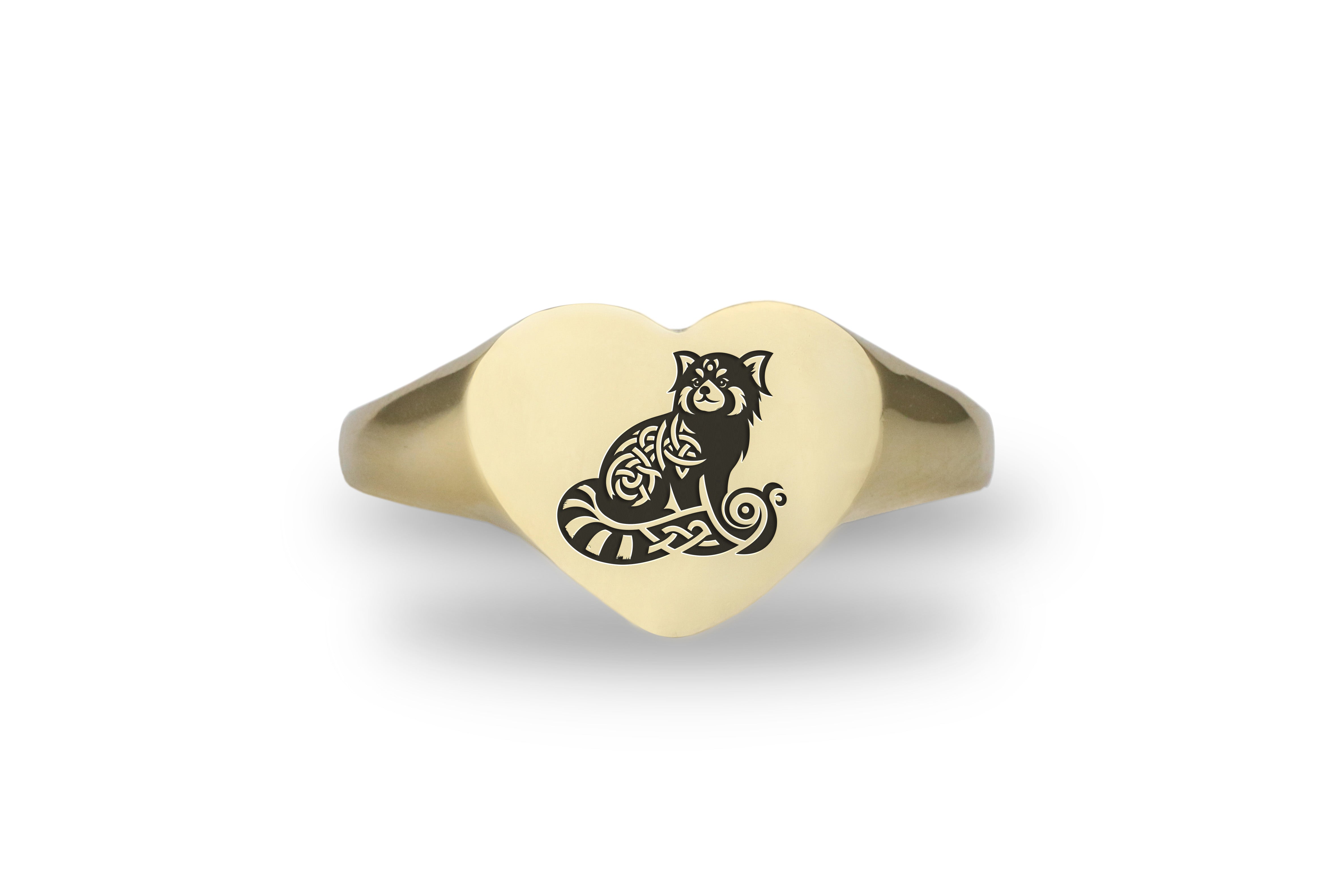 Cute Red Panda Gold Ring