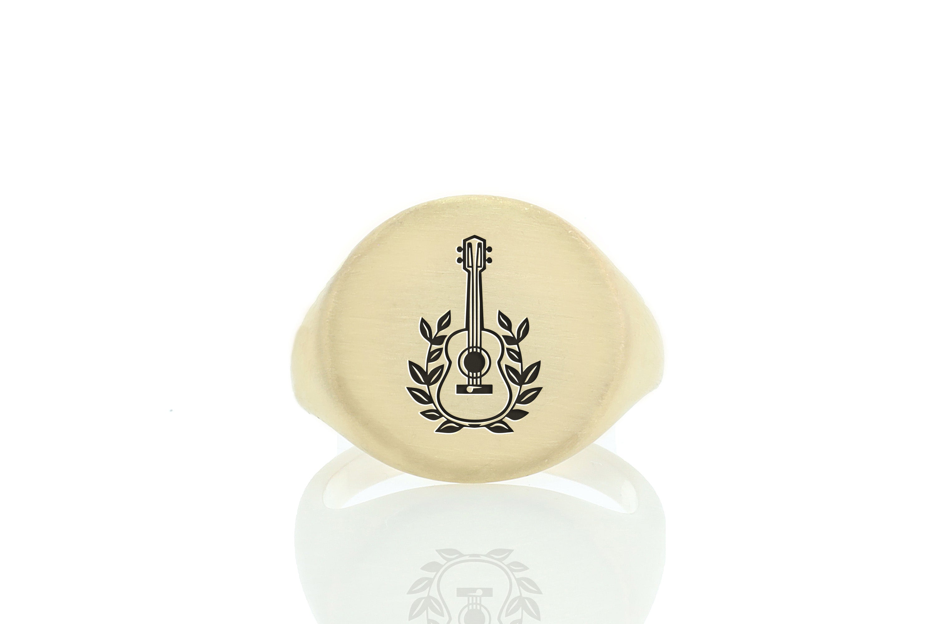 Engraved Guitar Signet Ring