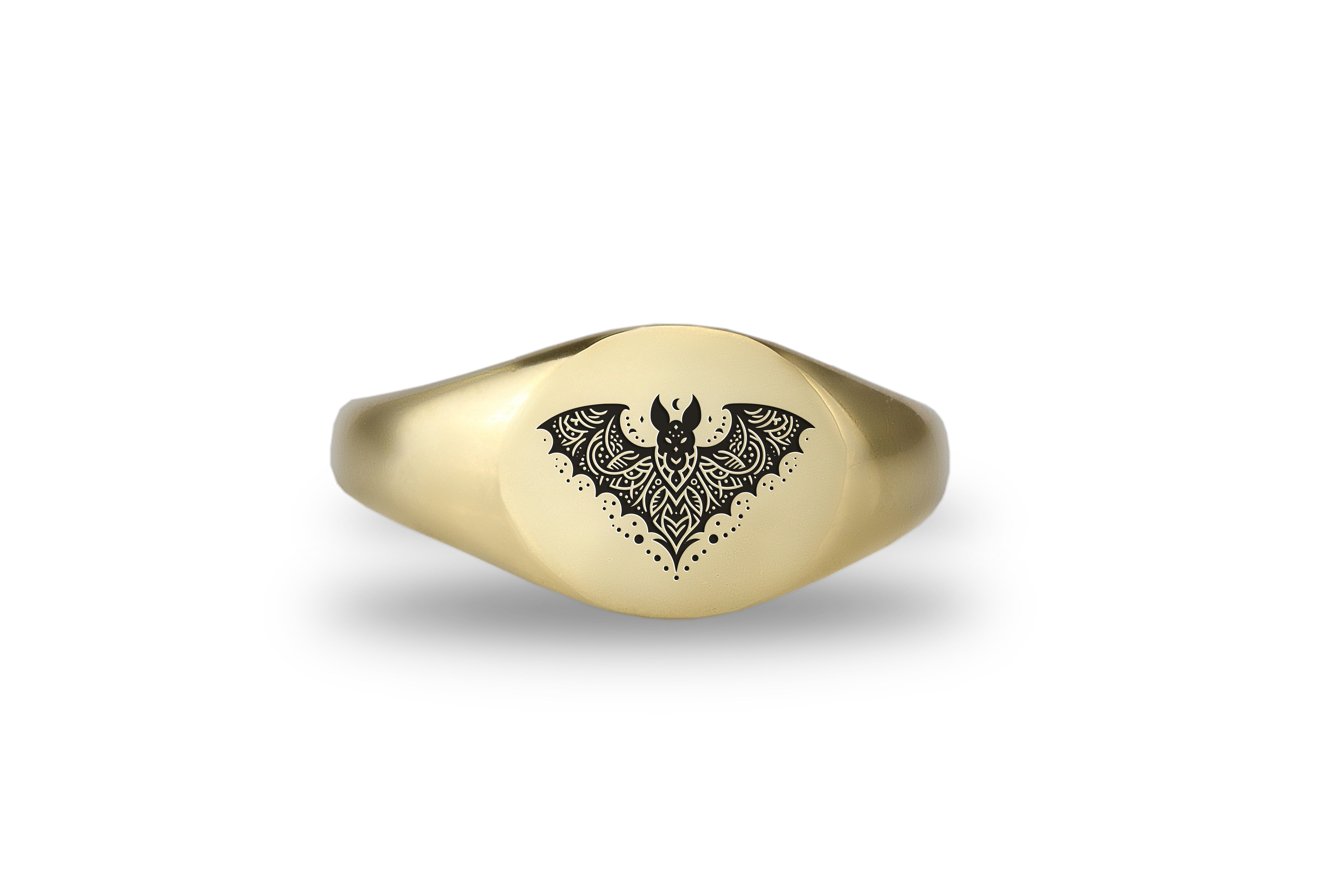 Engraved Bat Ring