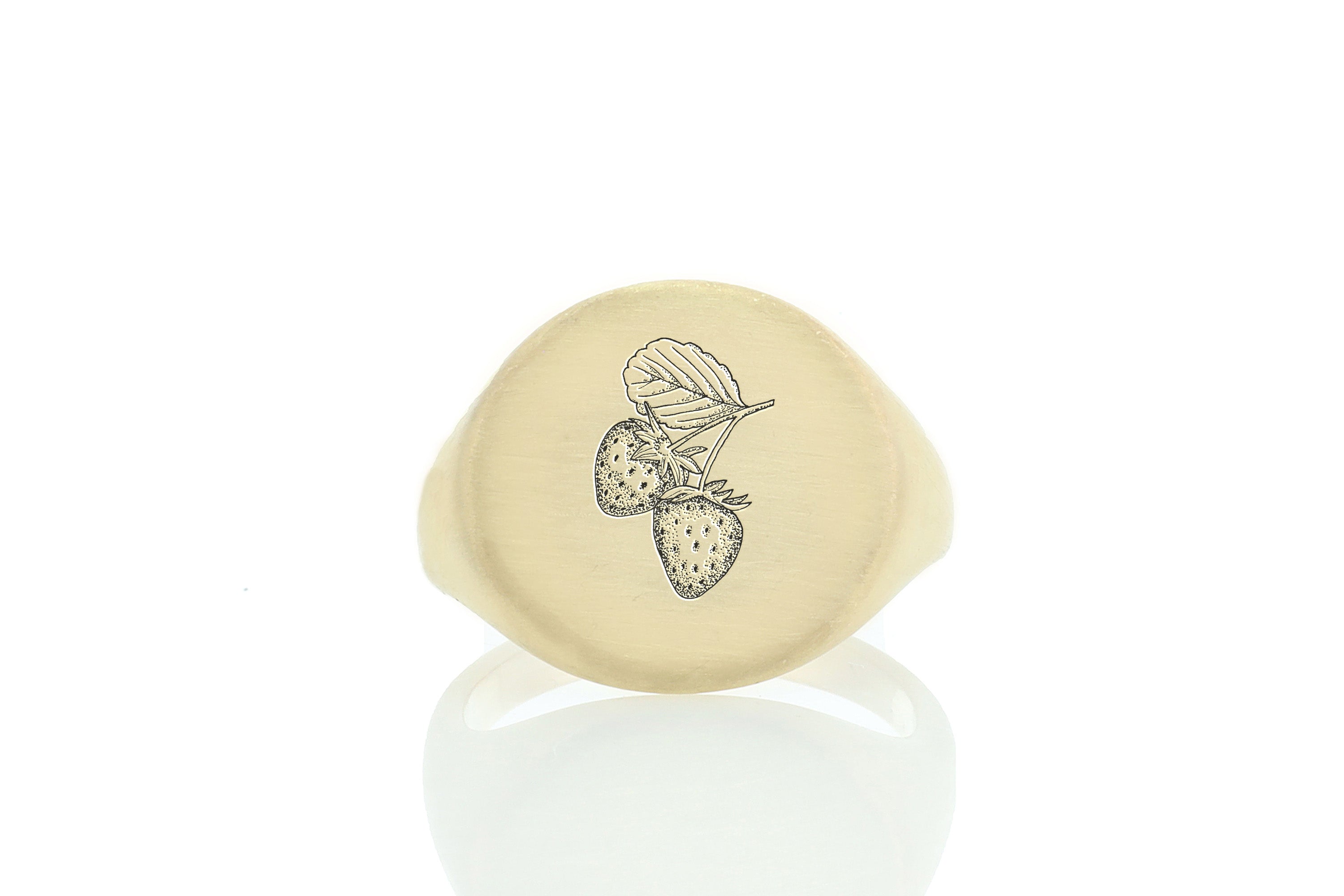 Gold Strawberry Signet Ring