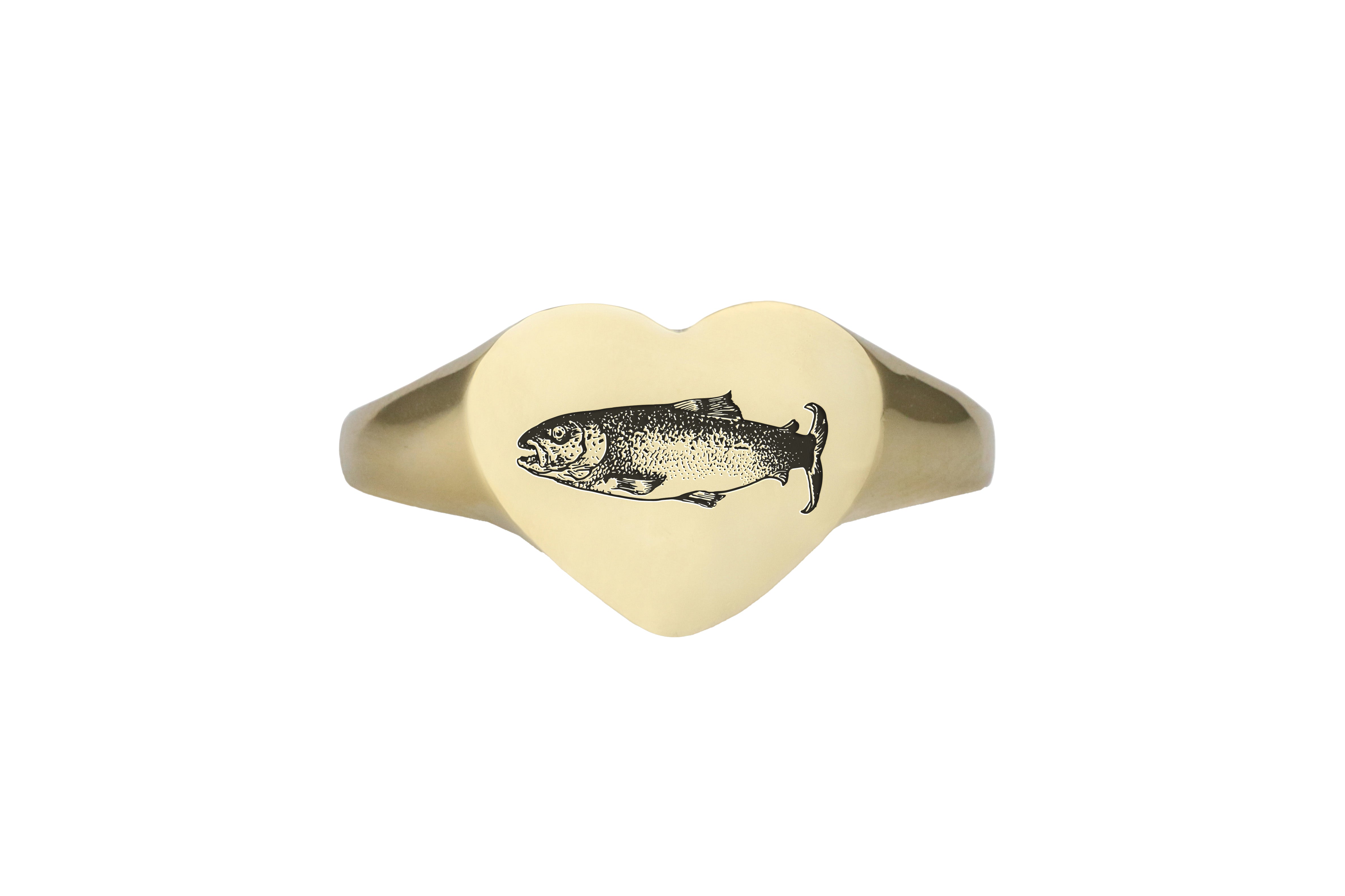 Salmon Fish Engraved Ring