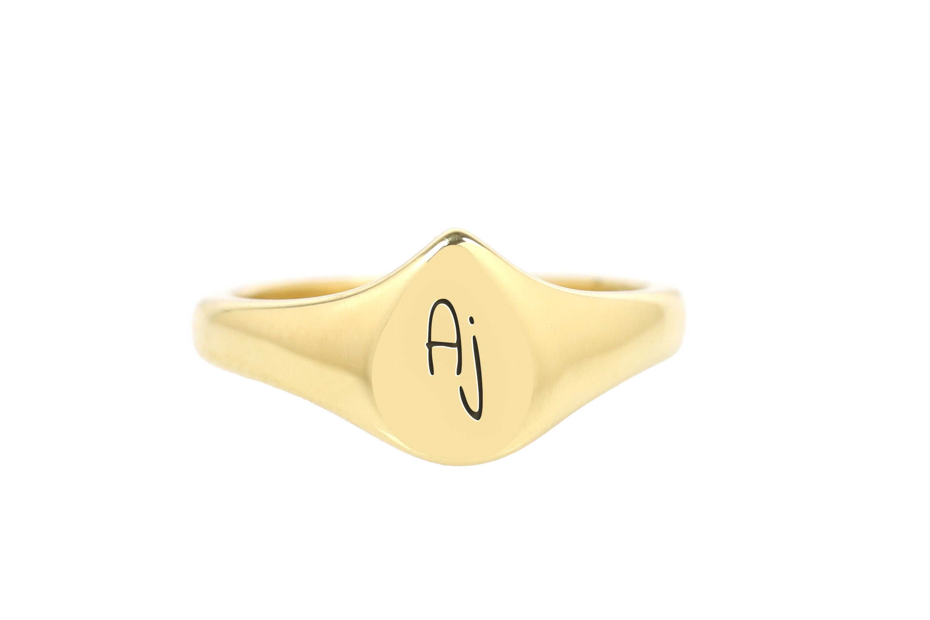 Engraved Name Initial Ring