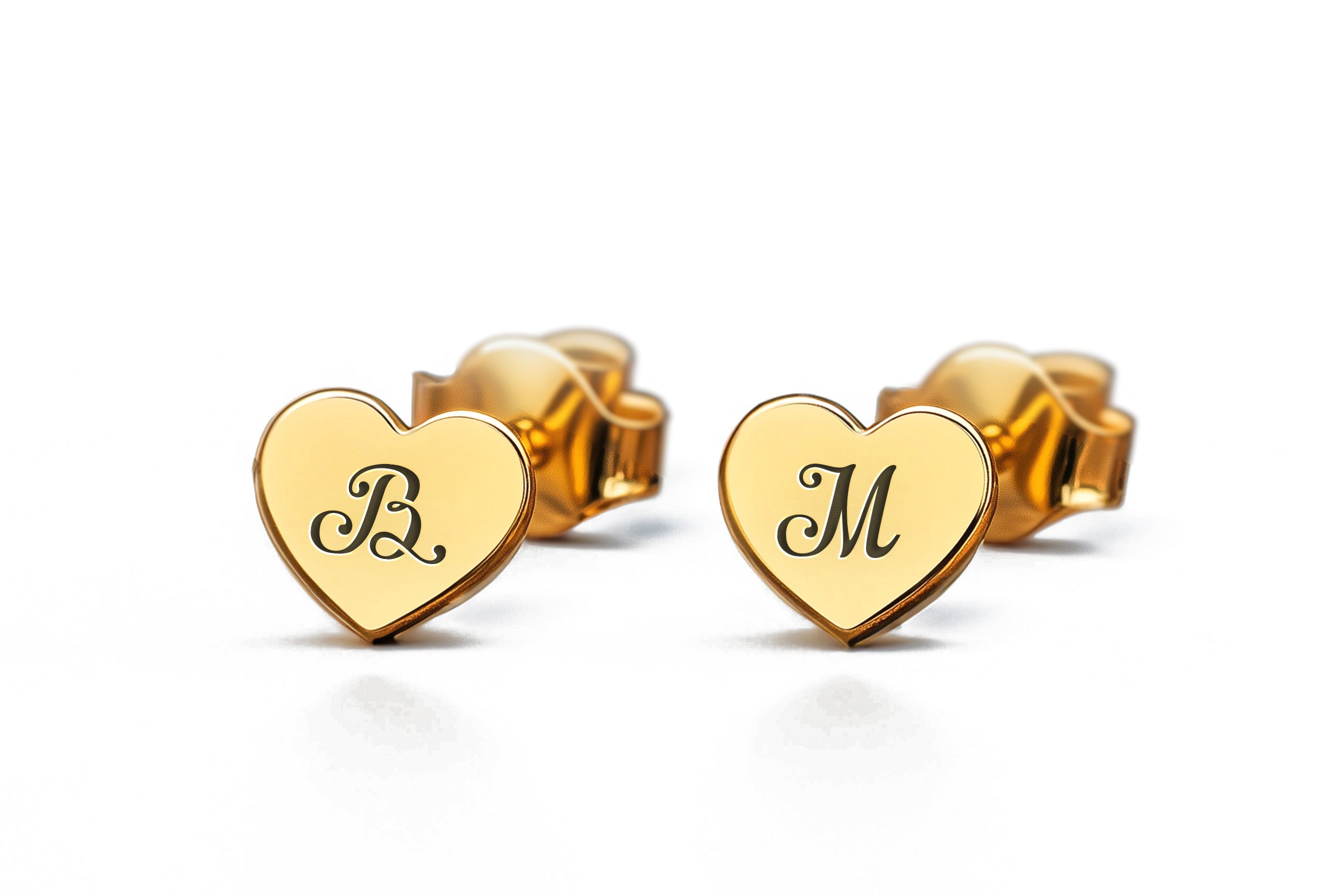 Engraved Vintage Font Stud Earring