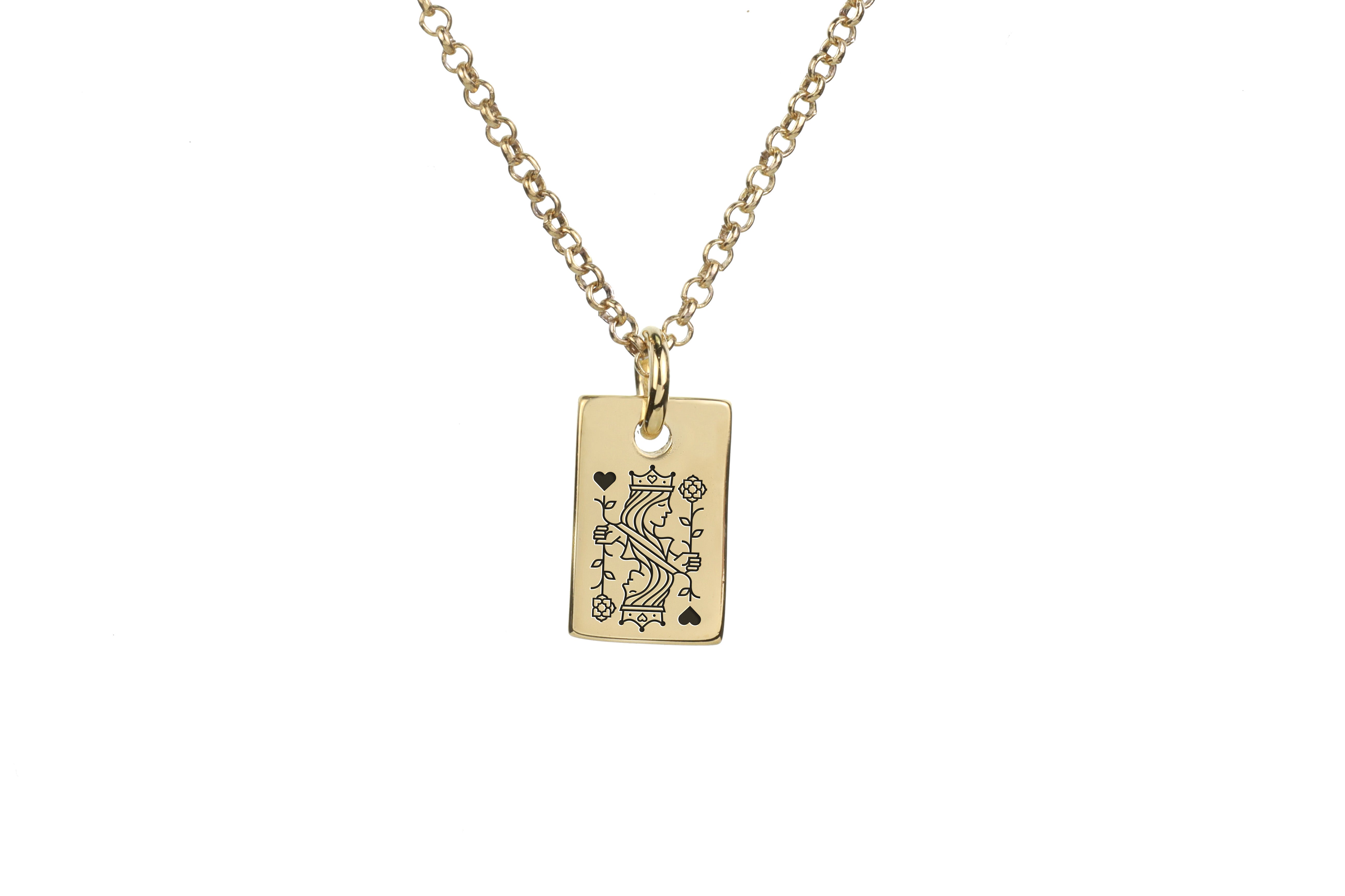 Poker Queen Gold Signet Necklace