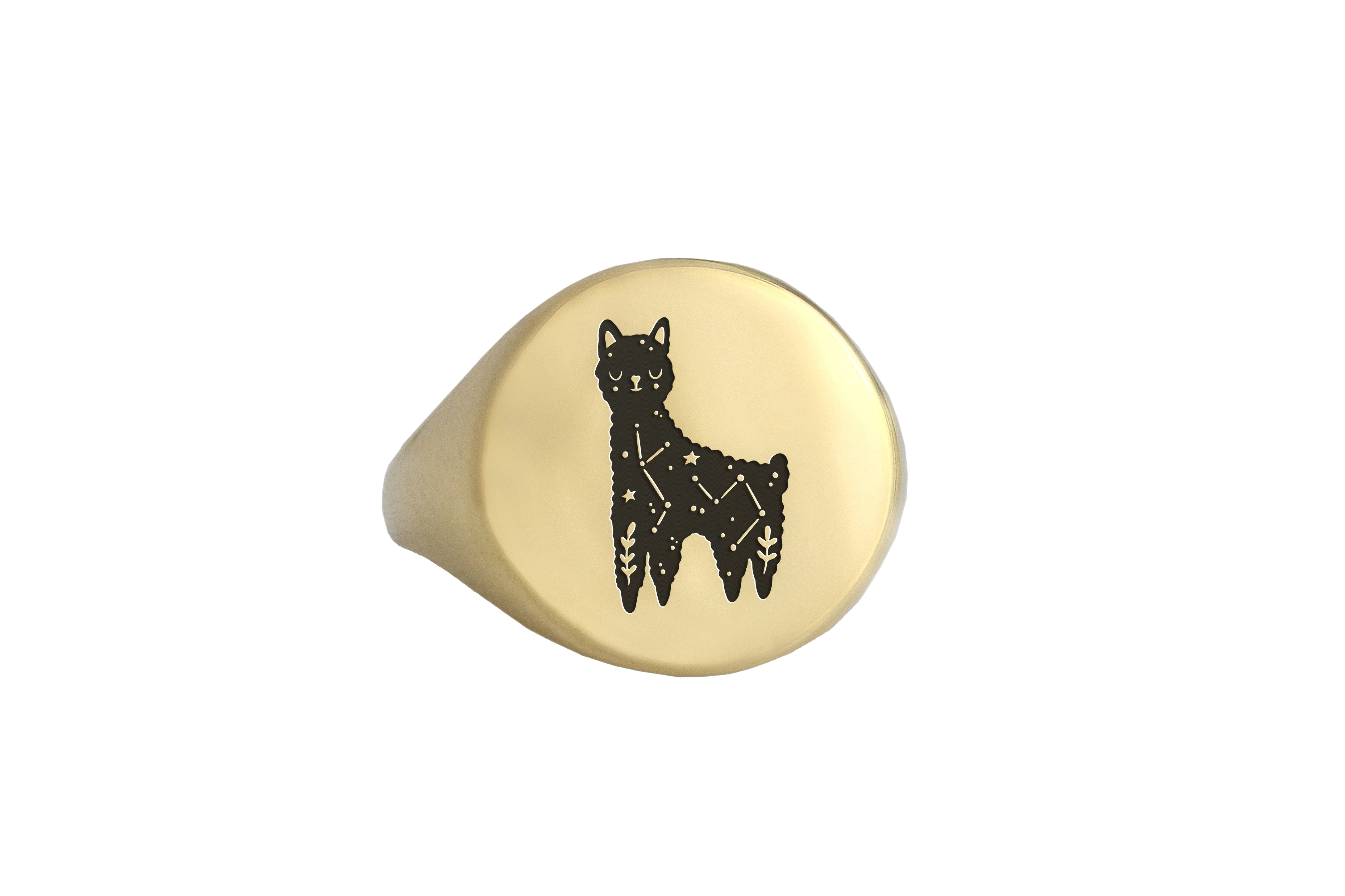 Engraved Lama Signet Ring