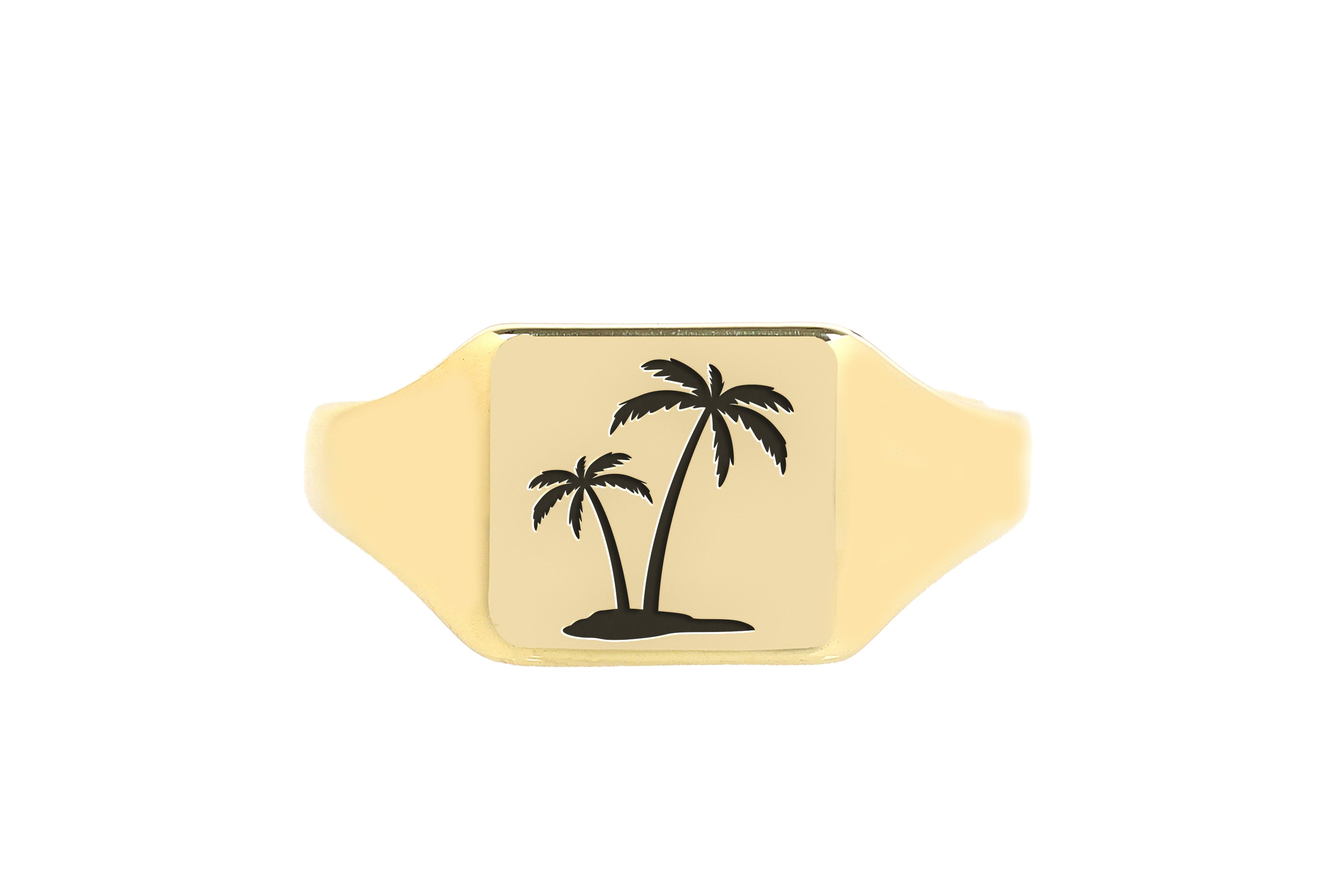 Palm Tree Engraving Ring