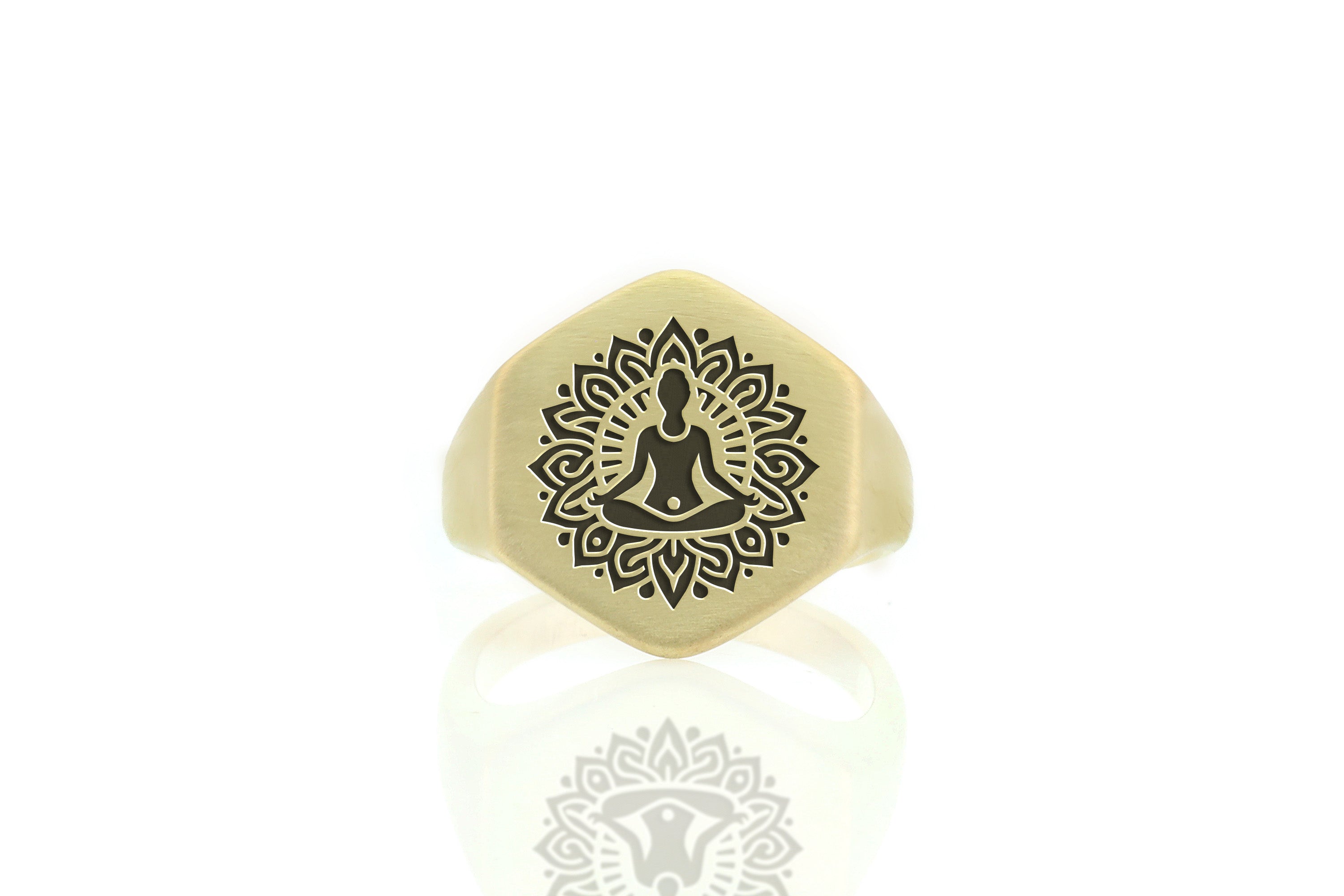 Engraved Yoga Signet Ring