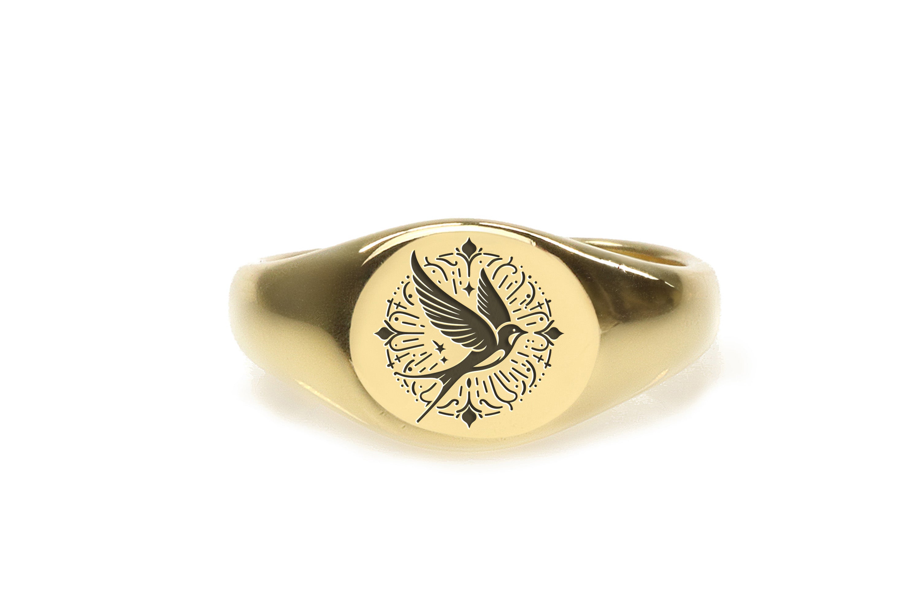Engraved Swallow Bird Ring