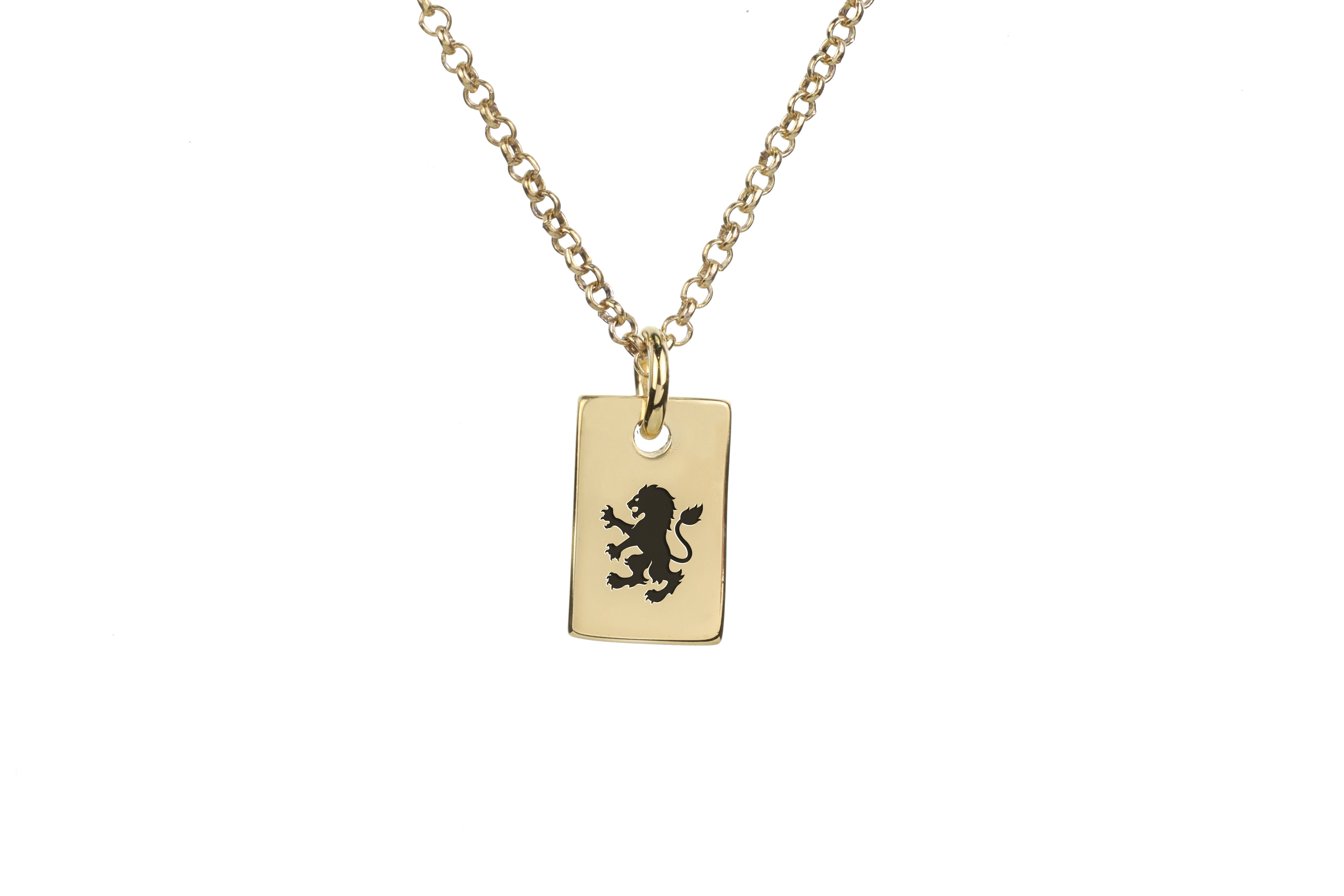 14k Gold Heraldic Lion Necklace