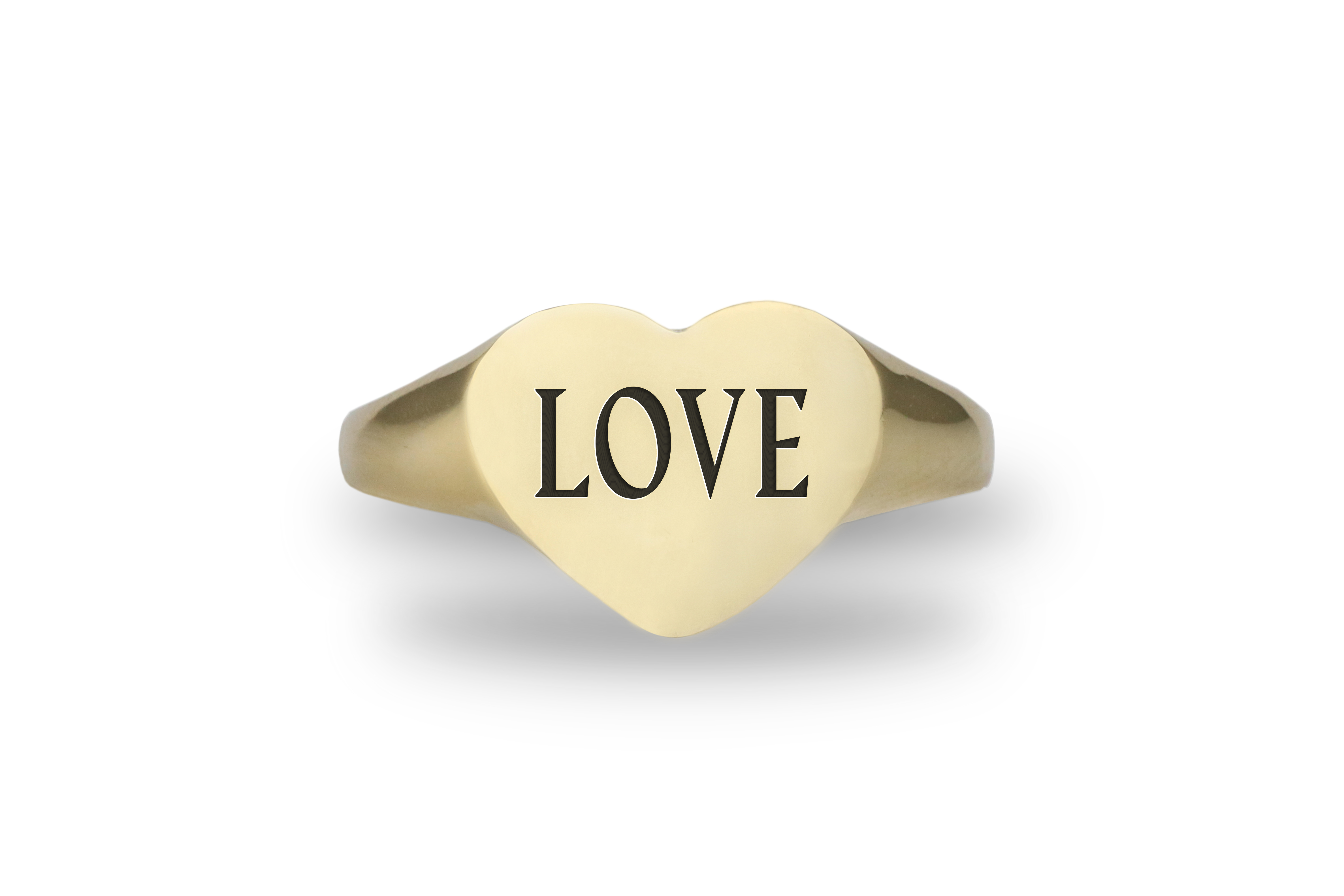 14k Gold Love Engraved Ring