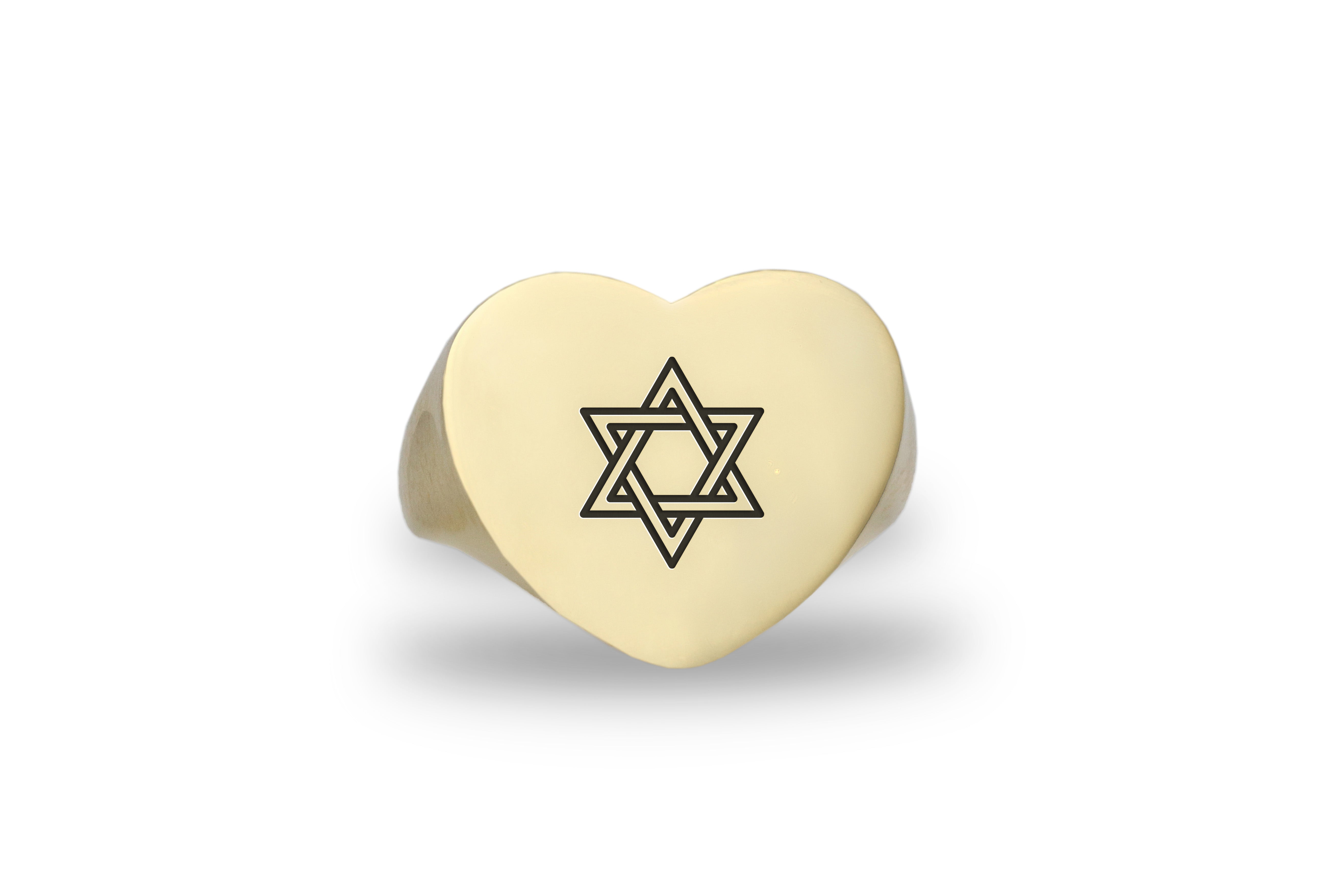 Heart Star Of David Ring