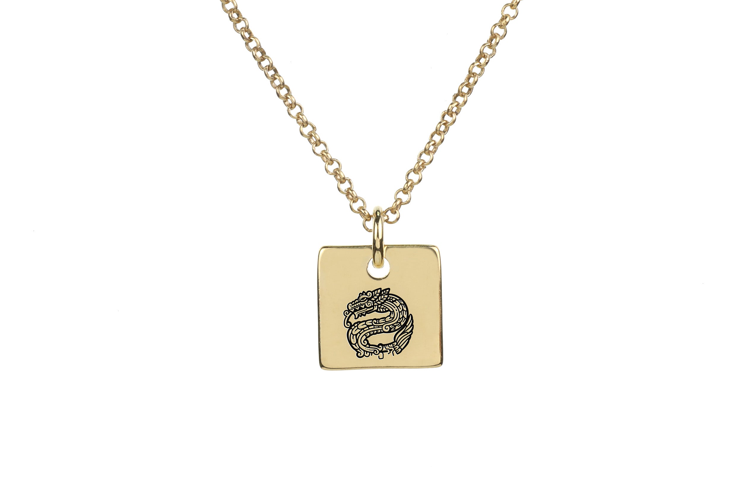 Aztec Quatzequatel Engraved Necklace