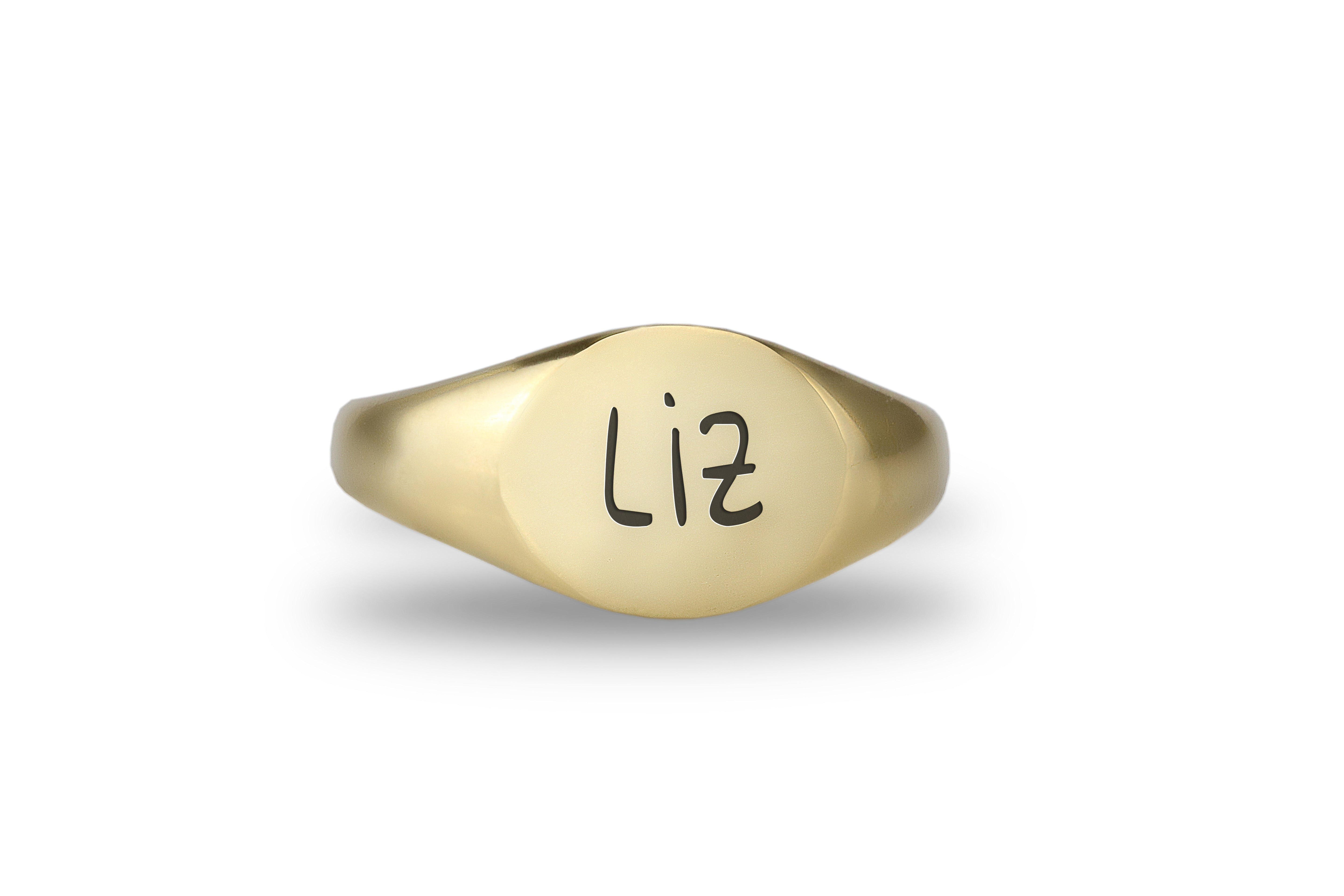 14k Gold Name Signet Ring
