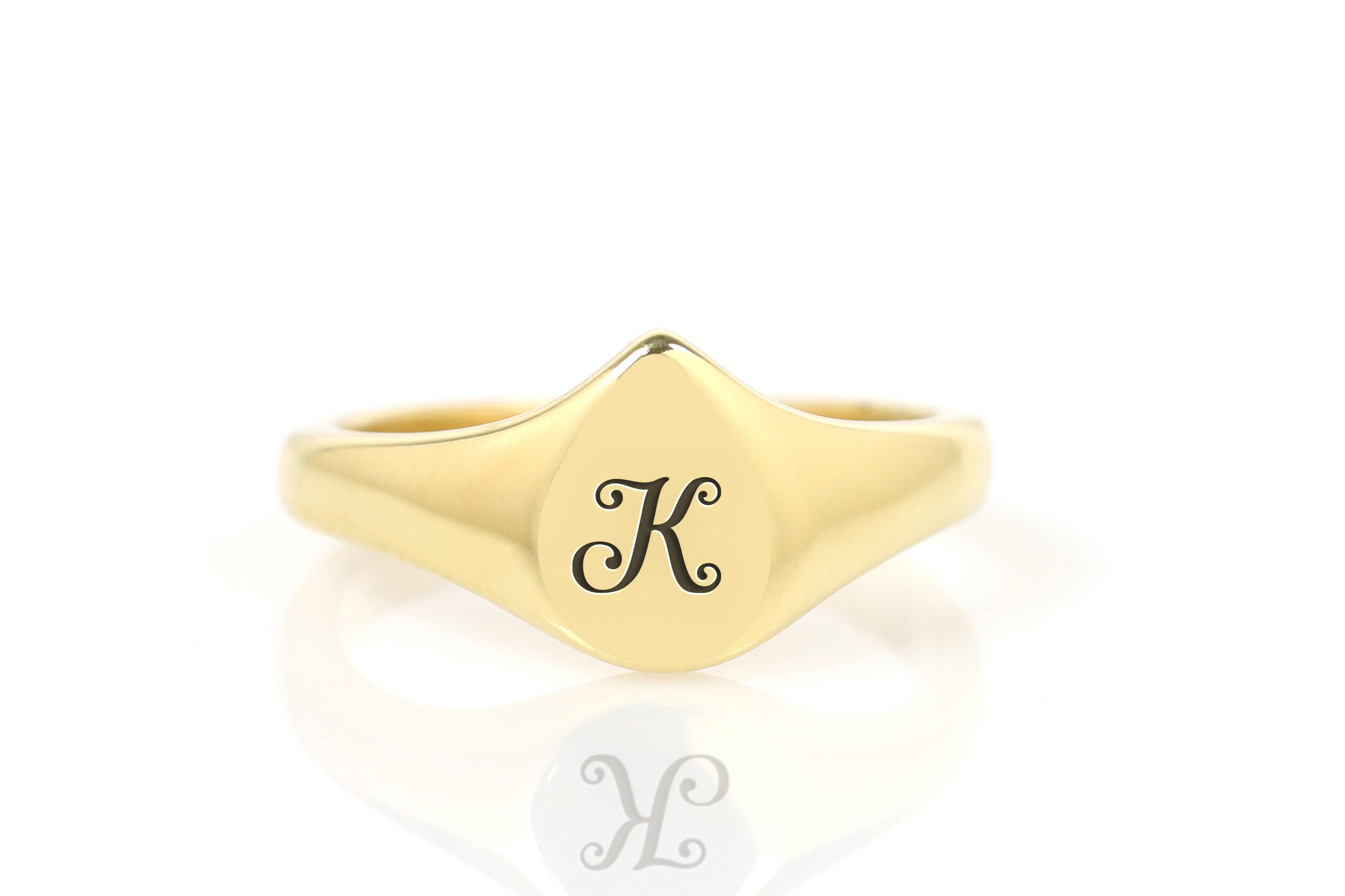 Custom Letter Engraved Ring