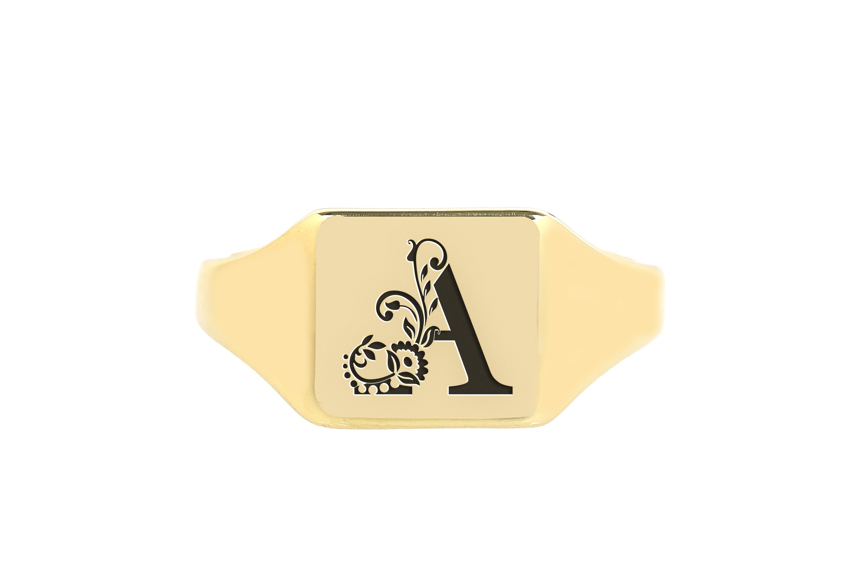 Engraved Name Initials Ring
