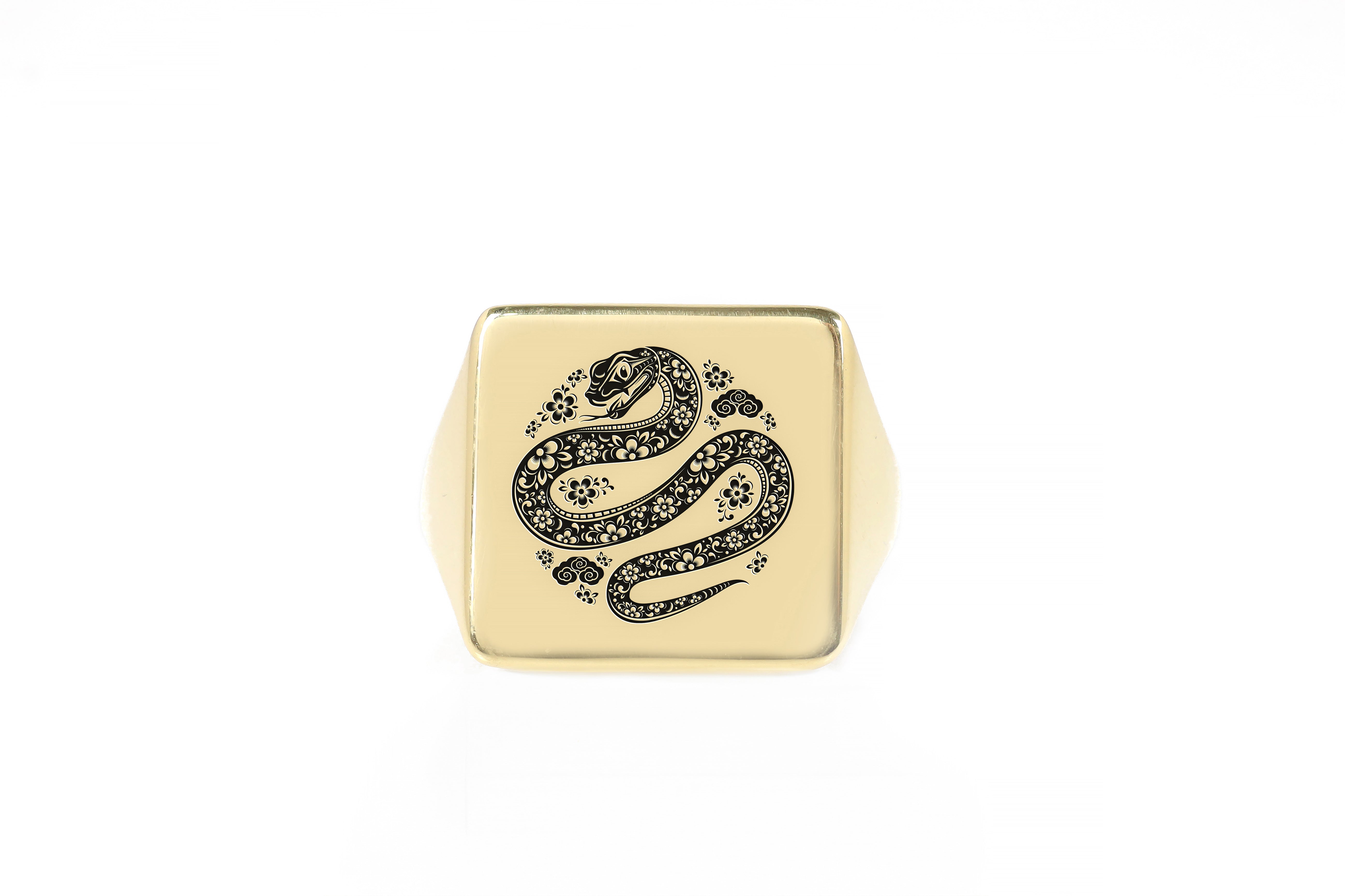 Custom Snake Signet Ring