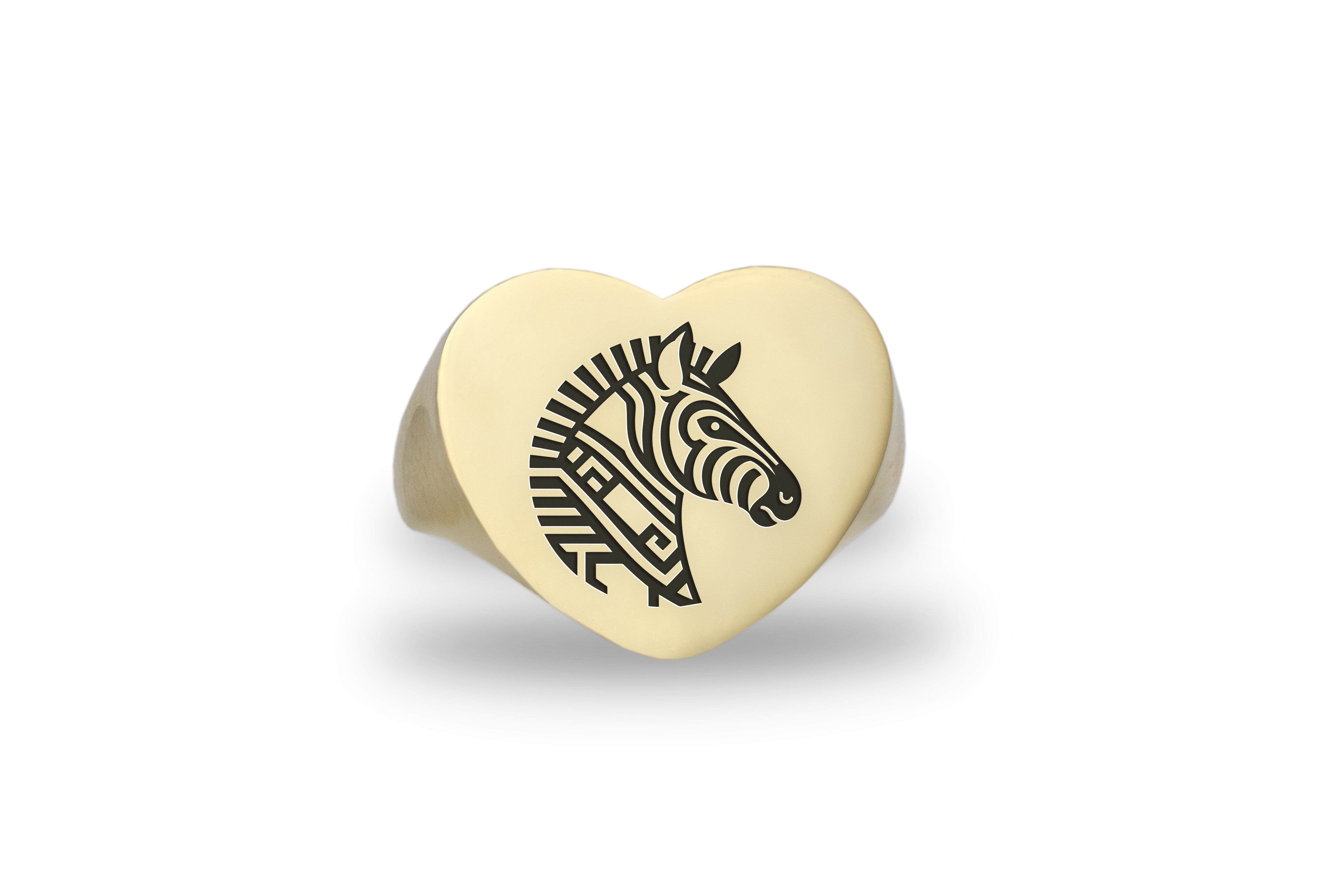 Engraved Zebra Ring