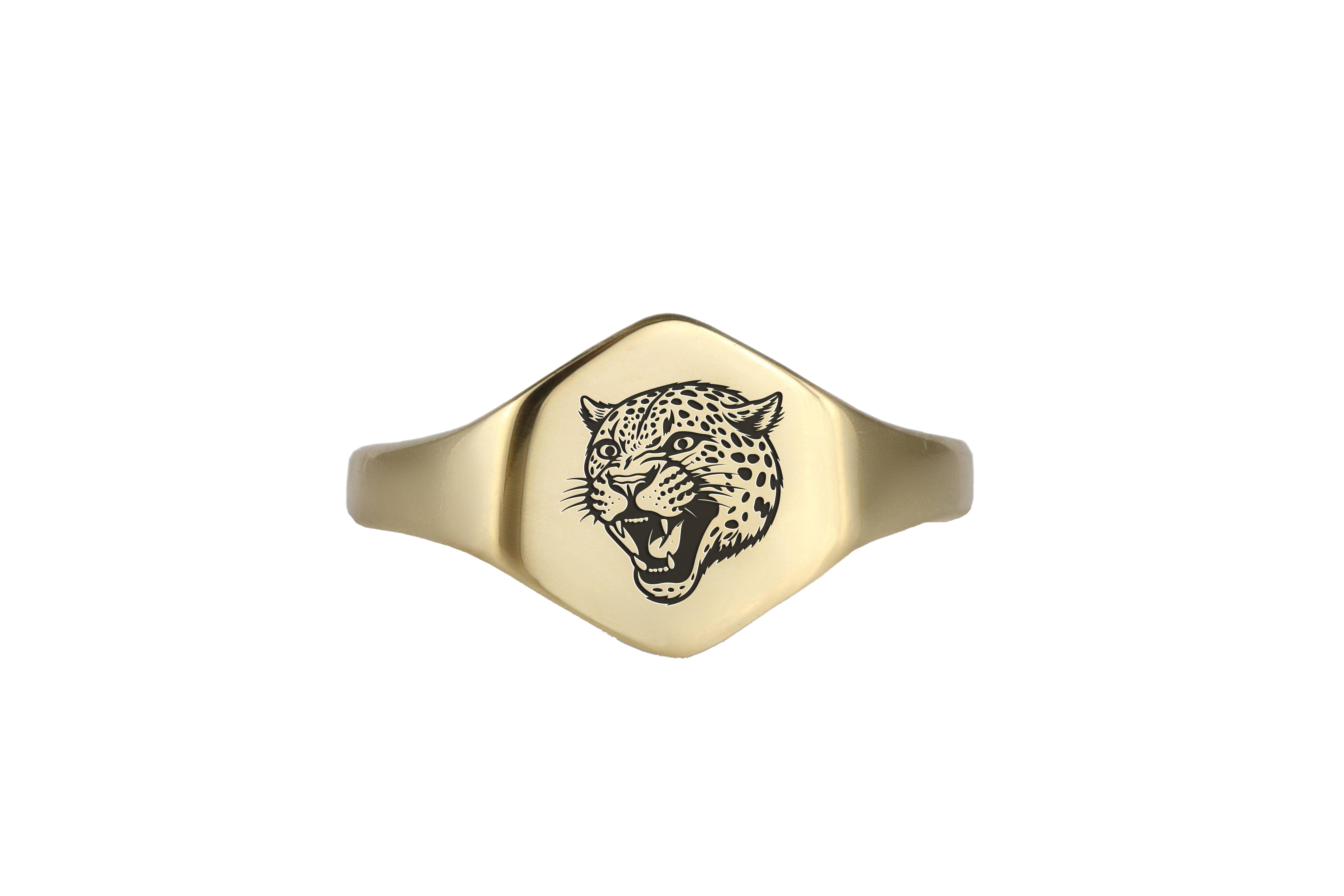 Cheetah Engraved Ring