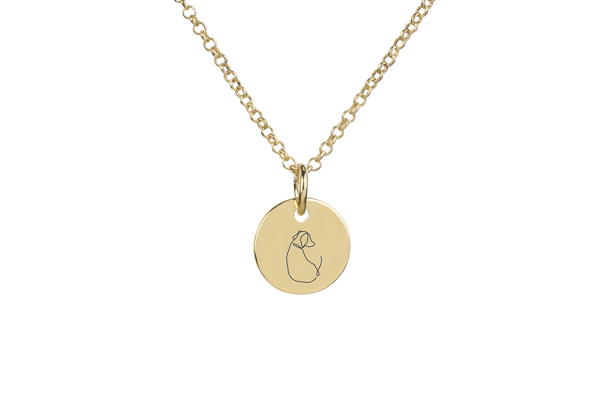 Line Art Custom Animal Pendant Necklace