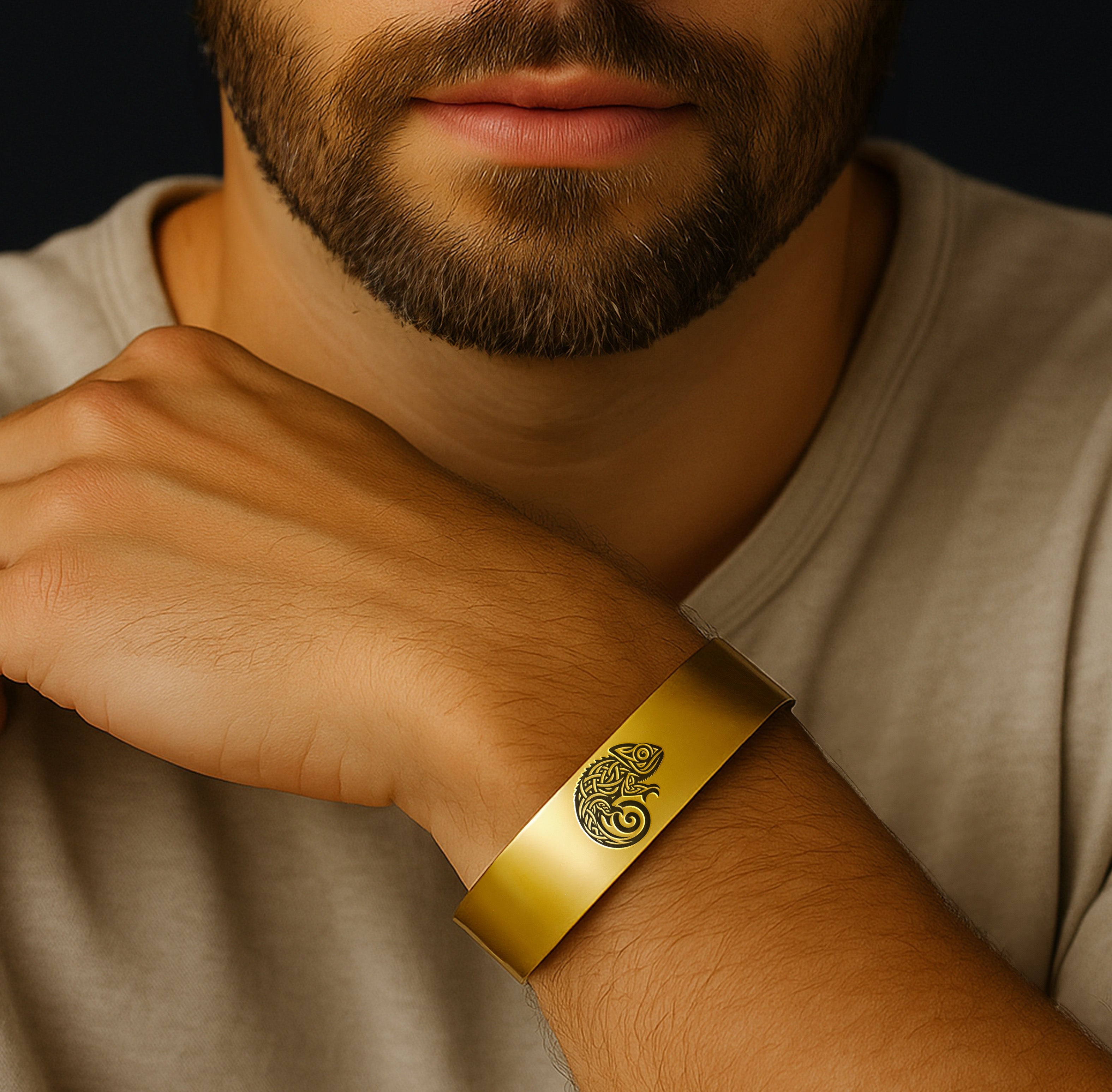 Tribal Lizard Cuff Bracelet