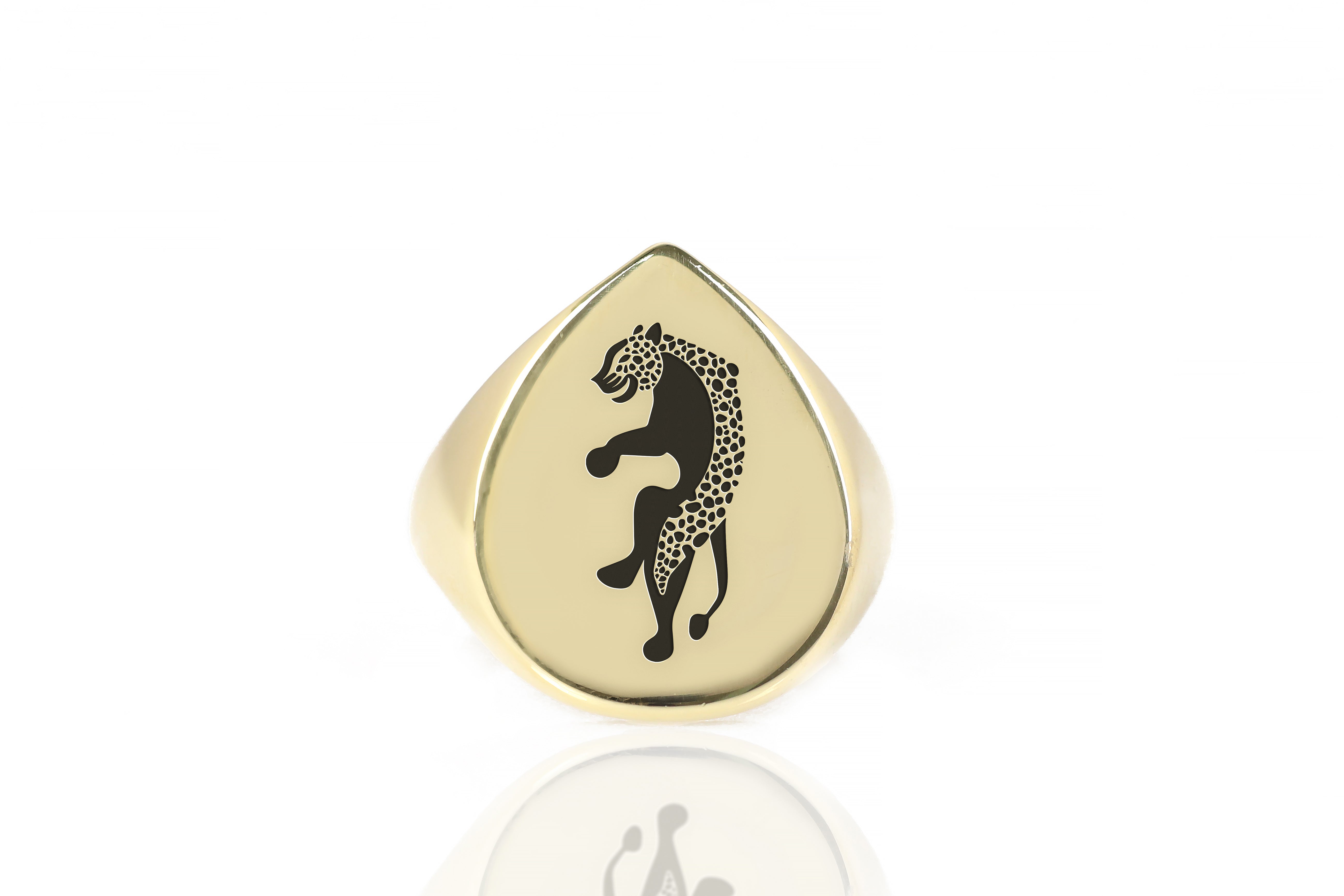 14k Gold Jaguar Signet Ring