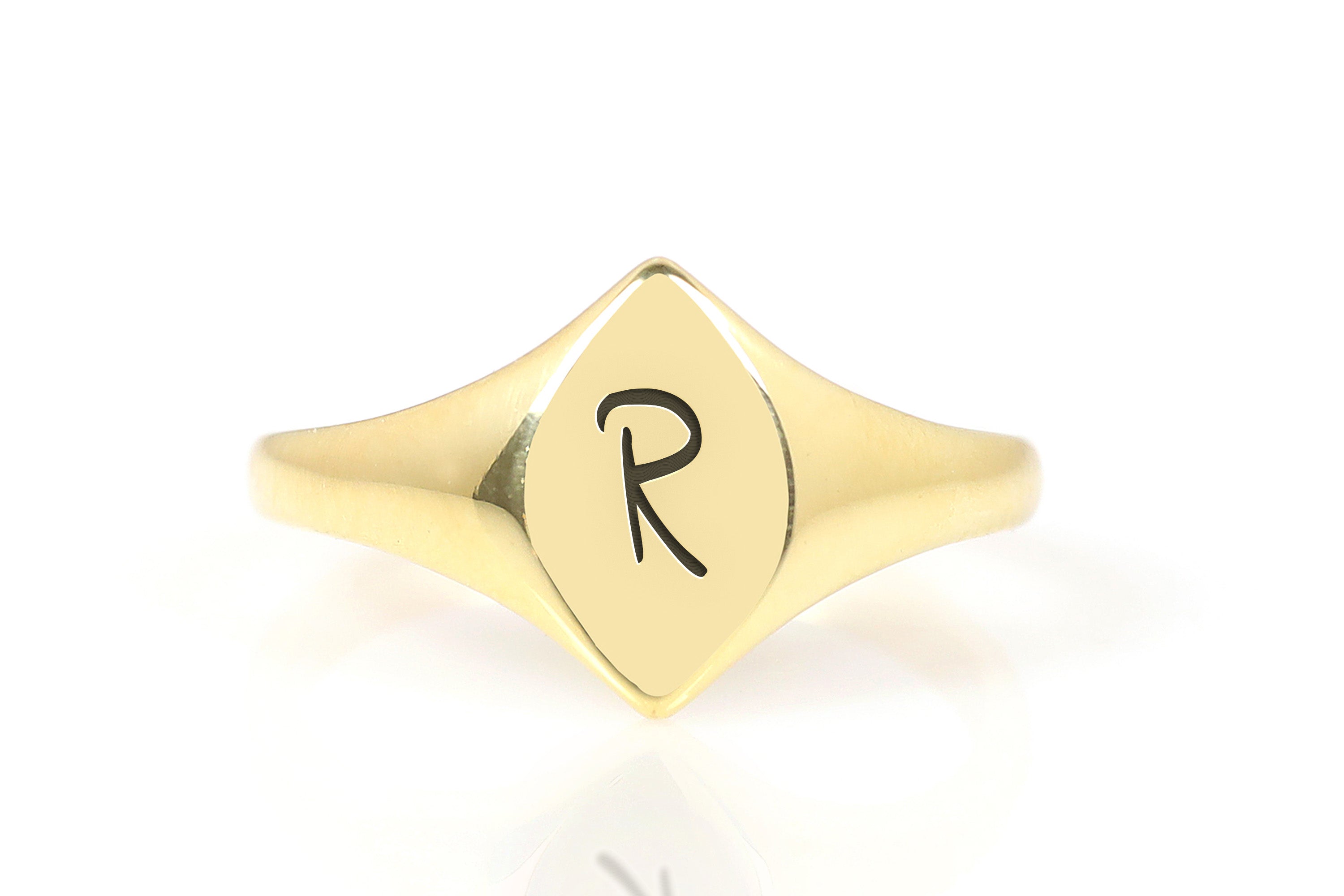 Custom Letter Gold Signet Ring
