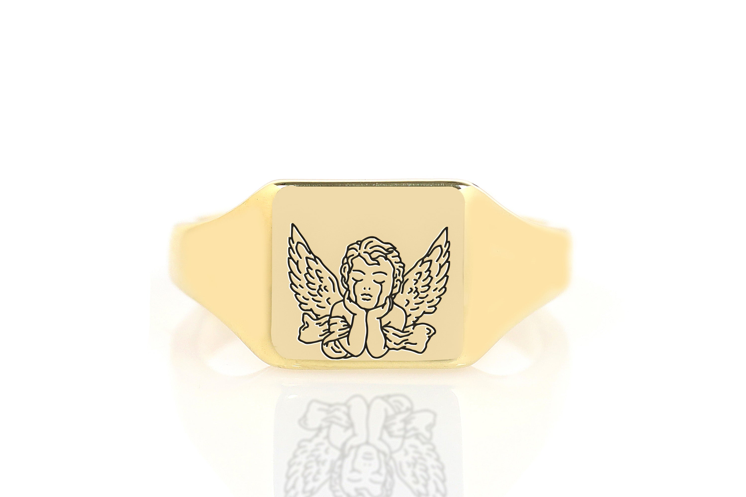 Engraved Cute Cupid Ring