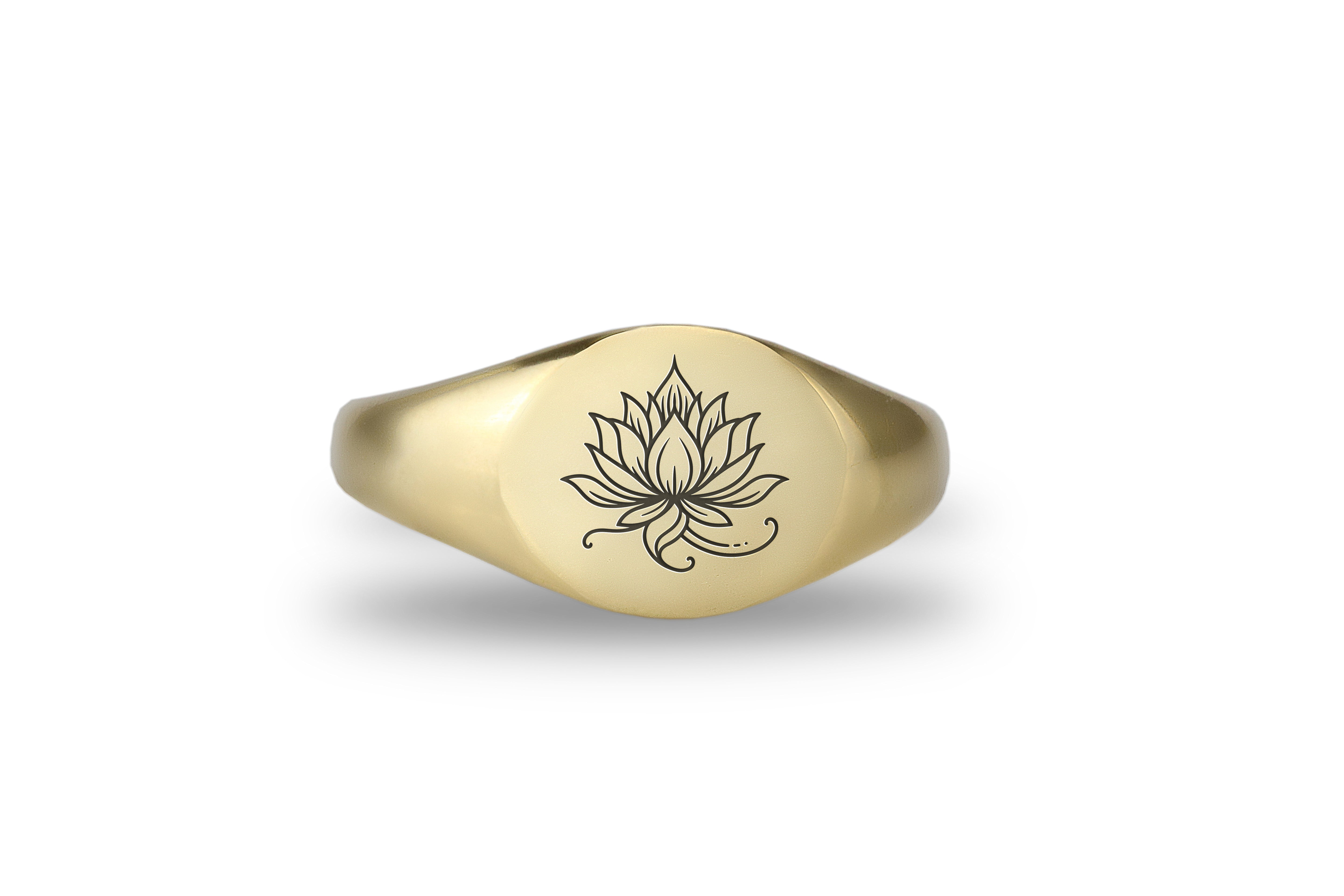 Custom Lotus Flower Engraving