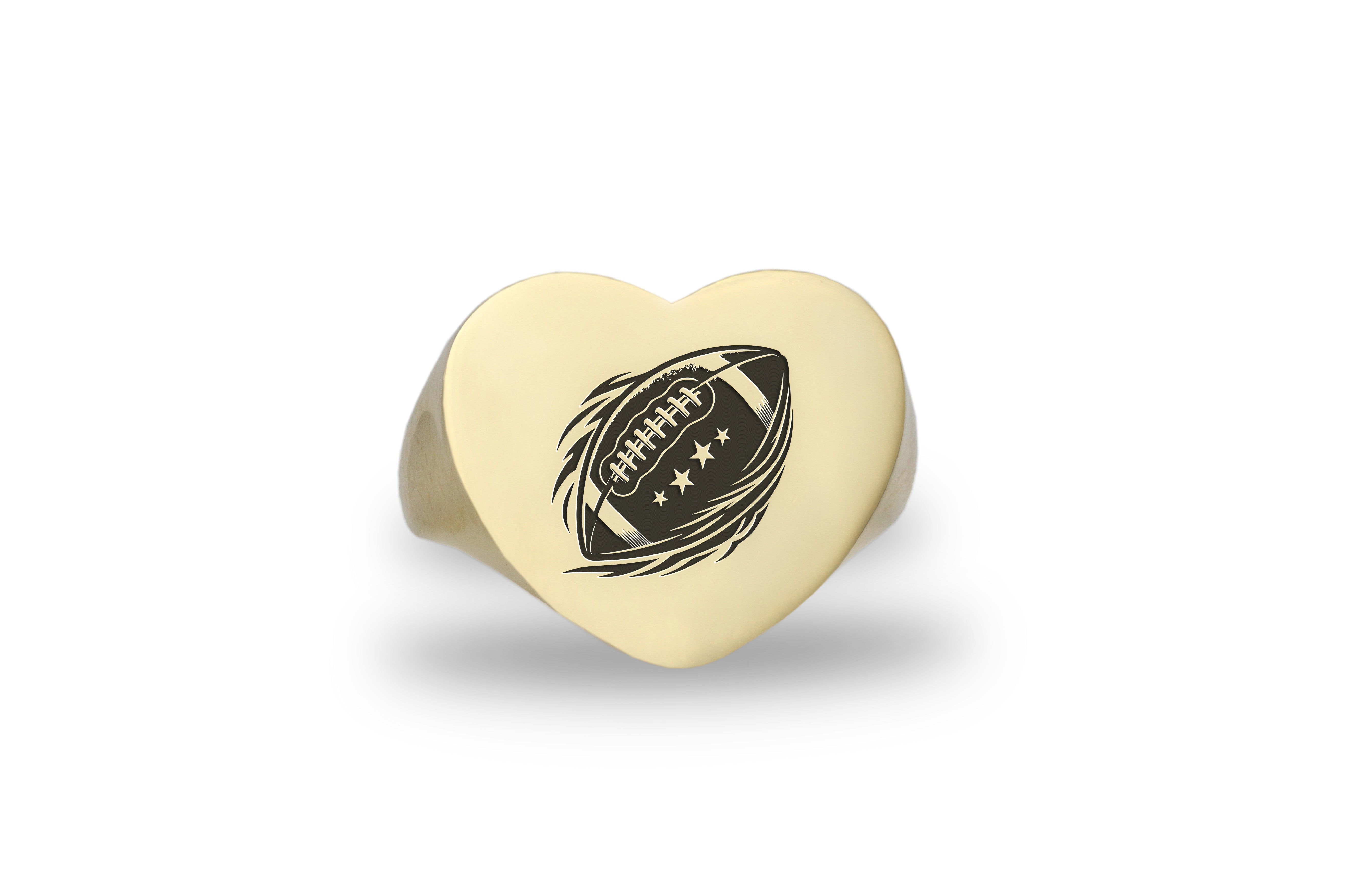 Engraved Football Signet Ring