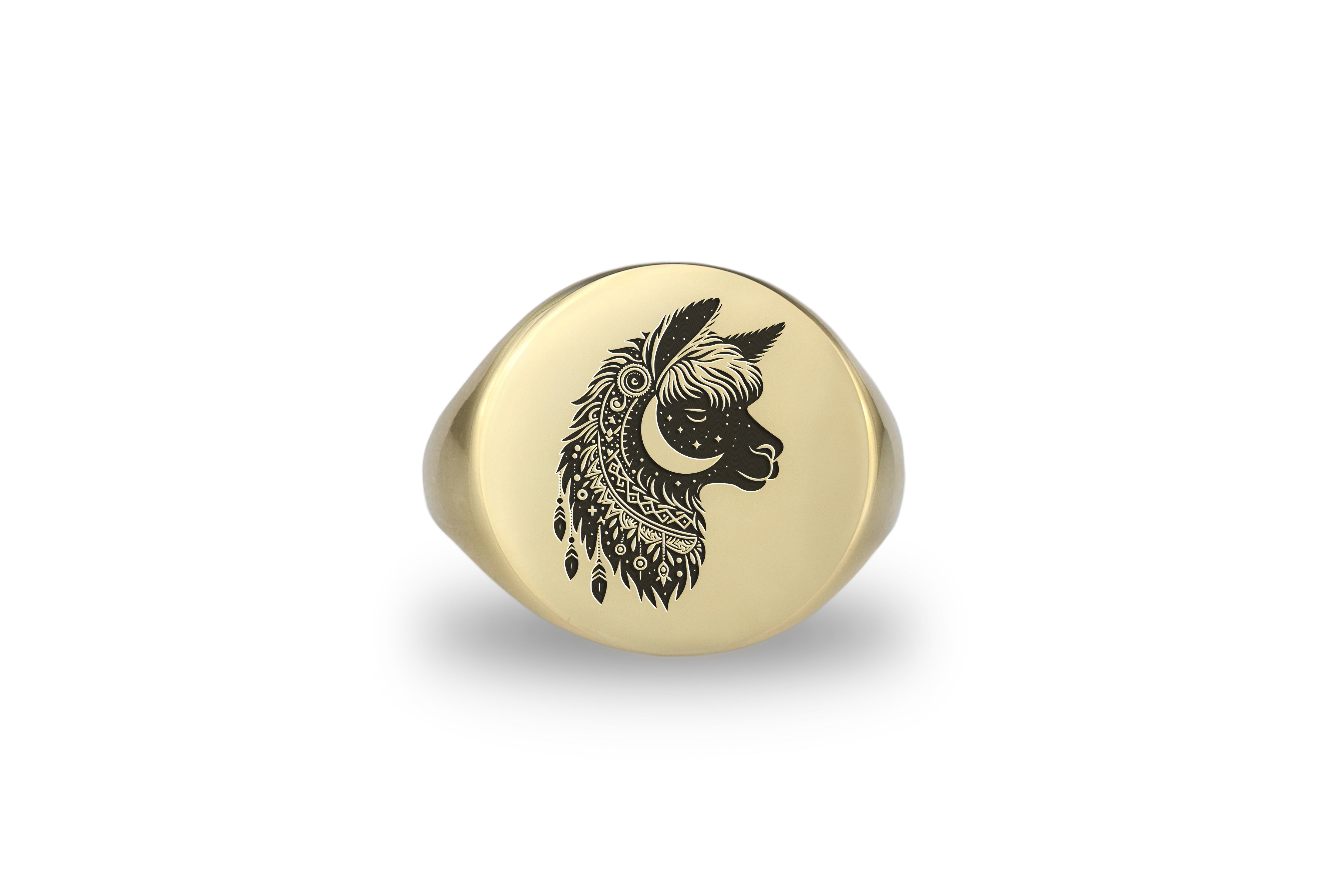Customized Alpaca Signet Ring