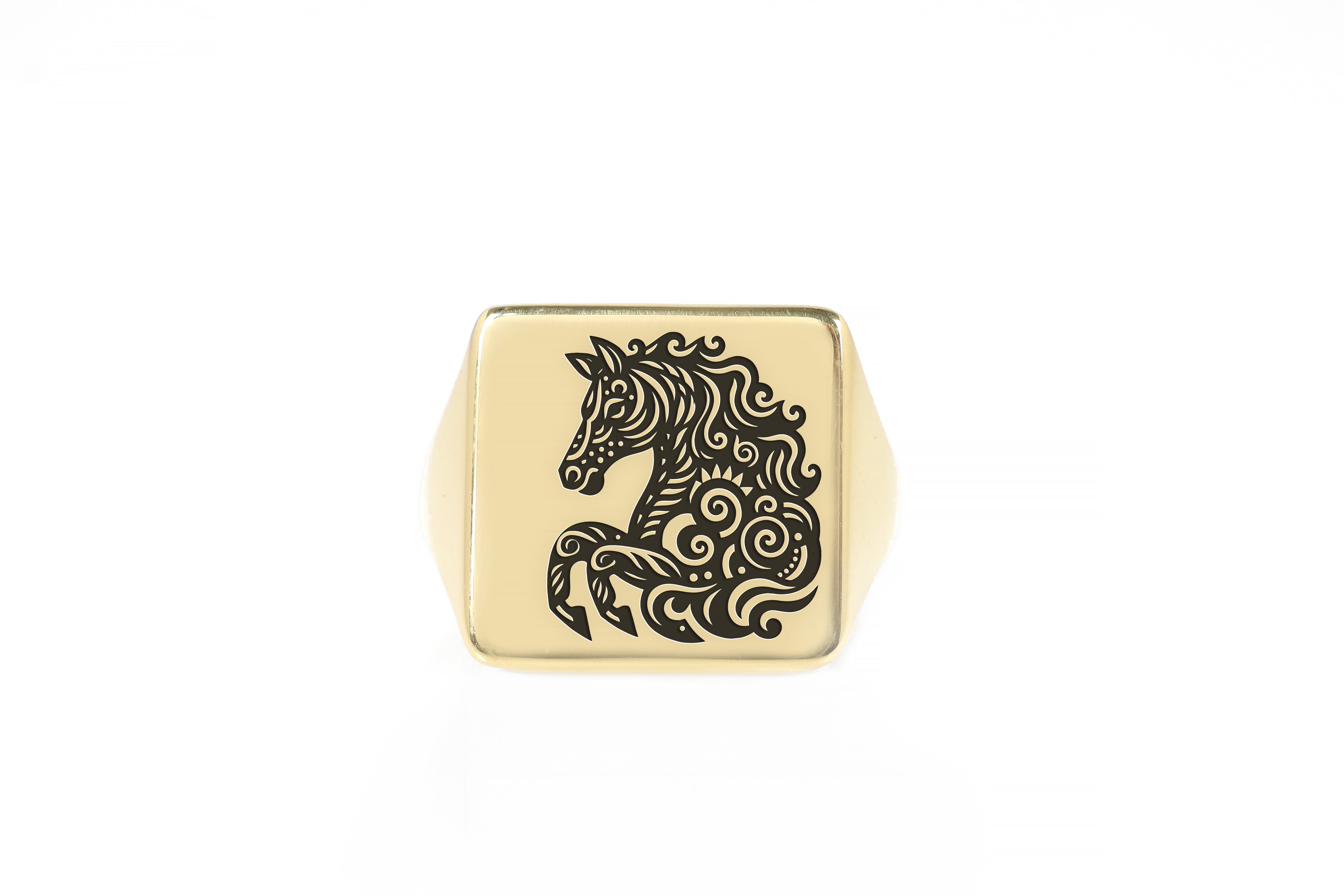 Tribal Horse Signet Ring