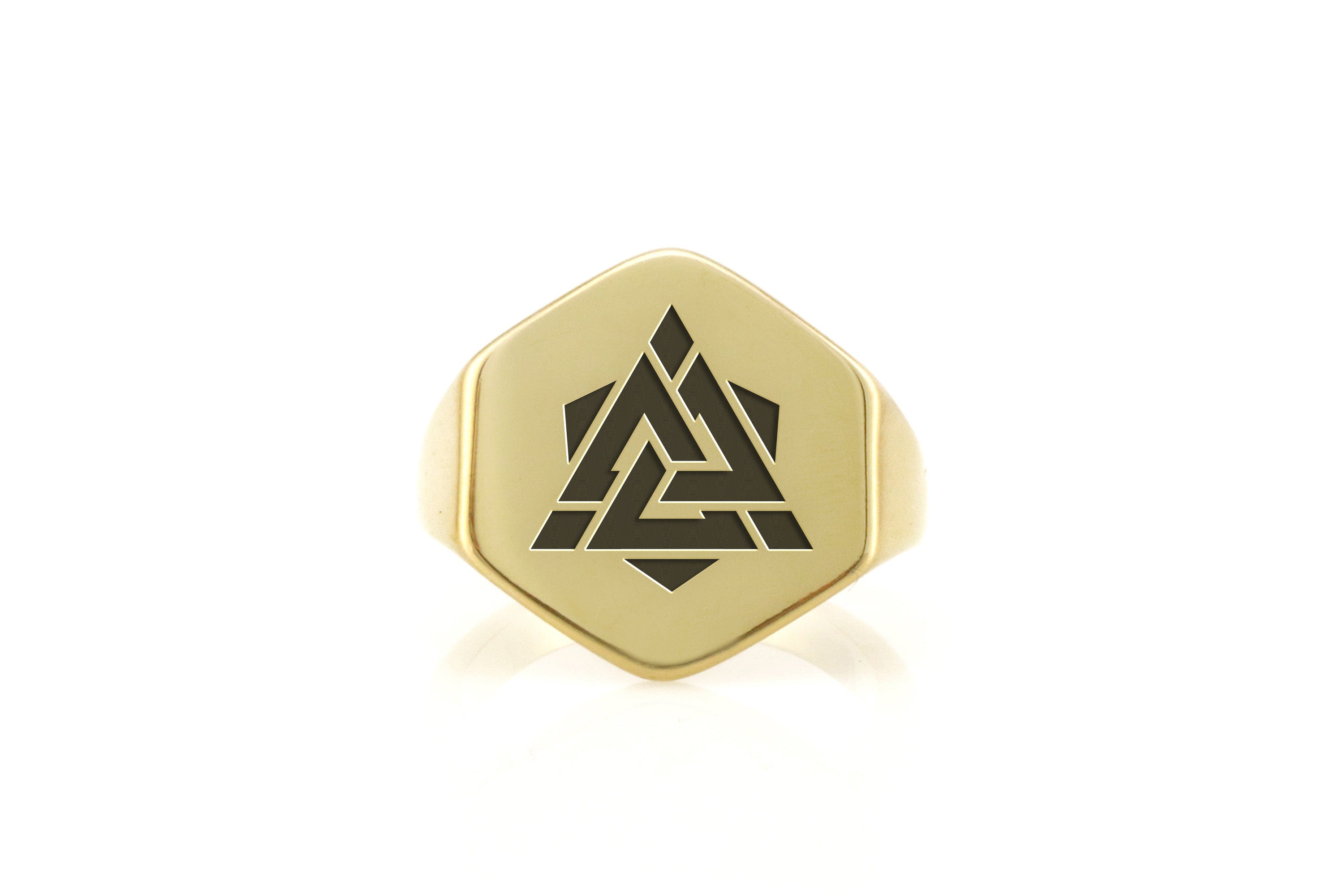 Valknut Symbol Gold Ring