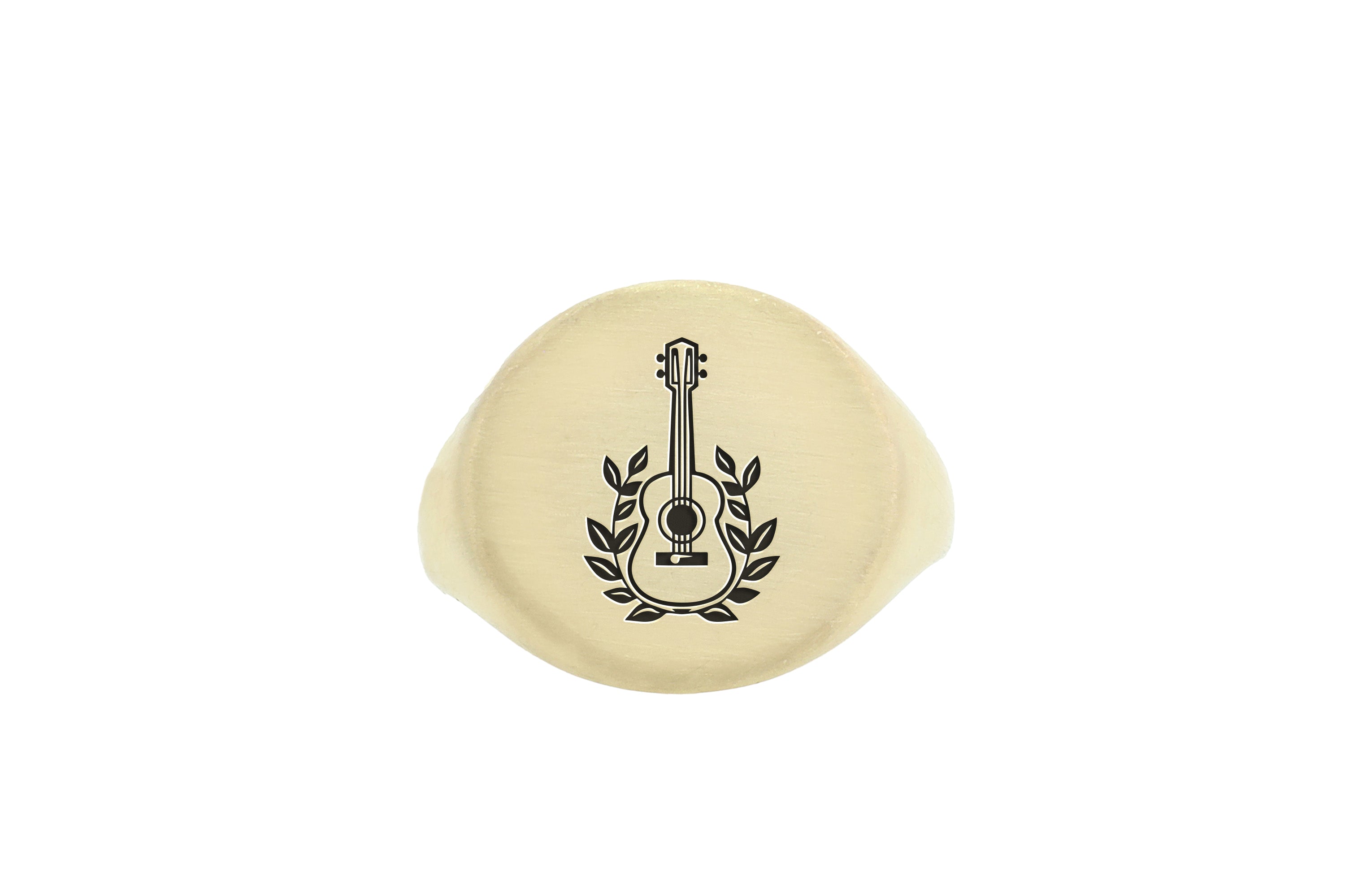 Engraved Guitar Signet Ring