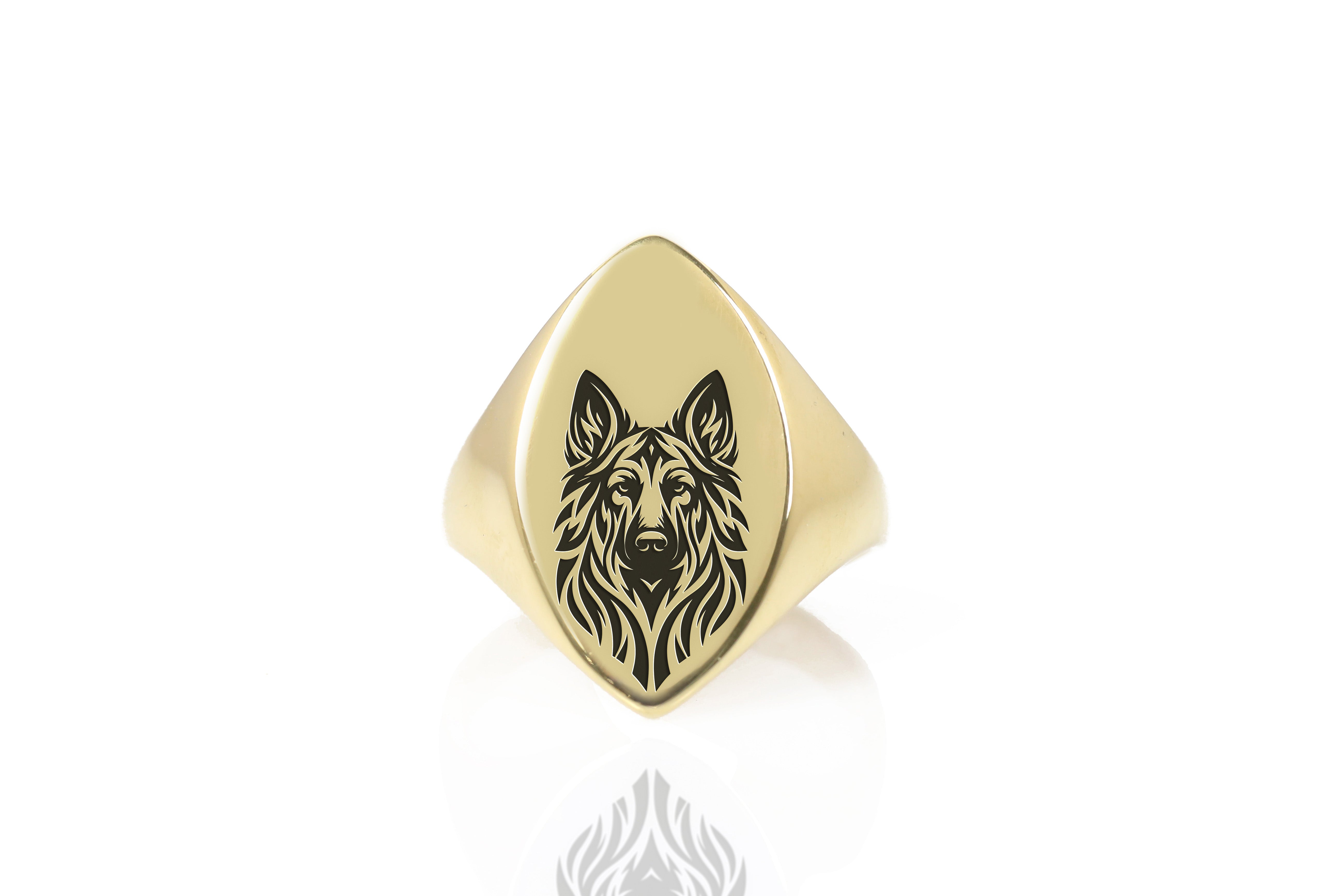 German Shepard Signet Ring