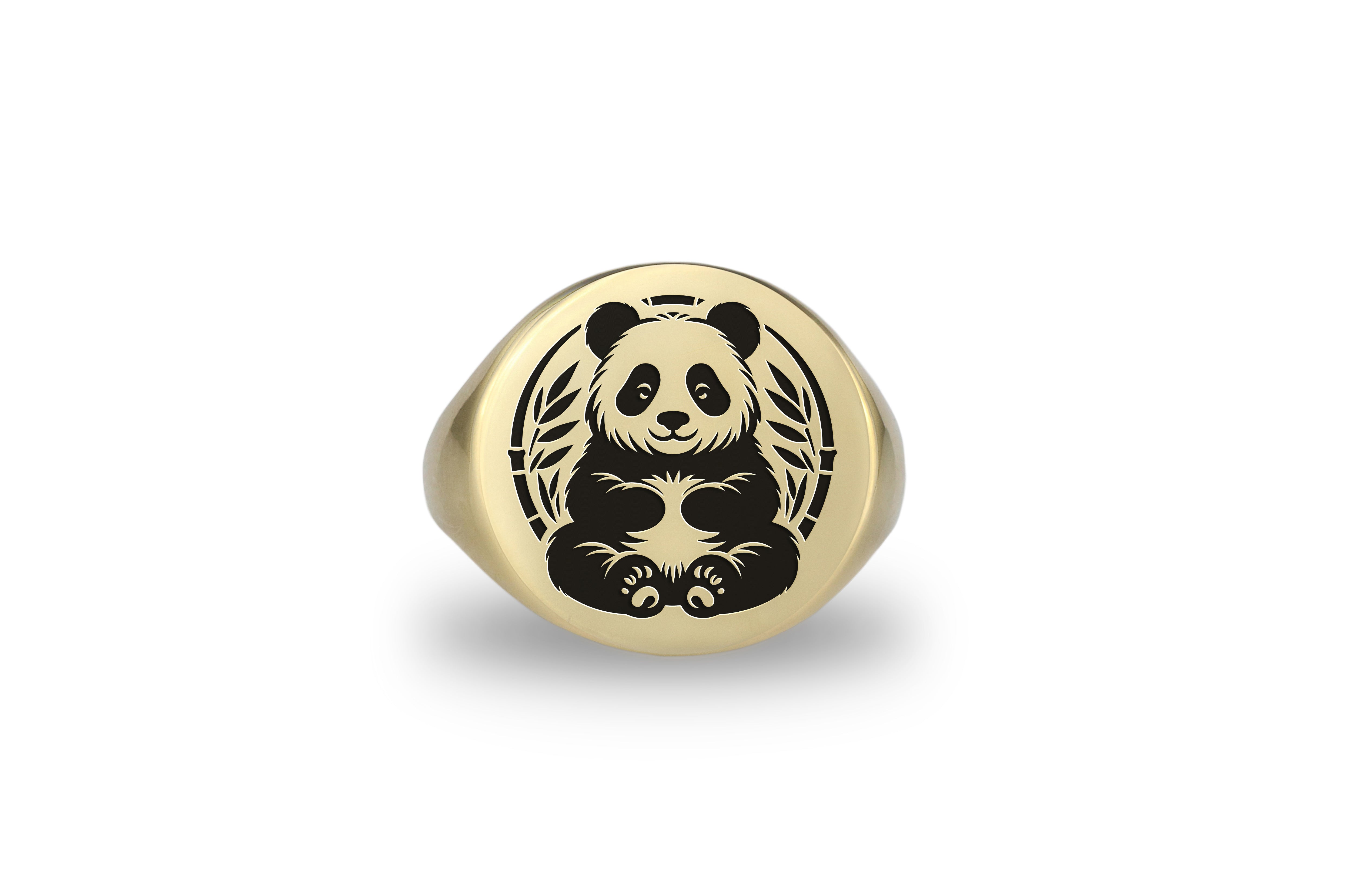 Cute Panda Round Ring