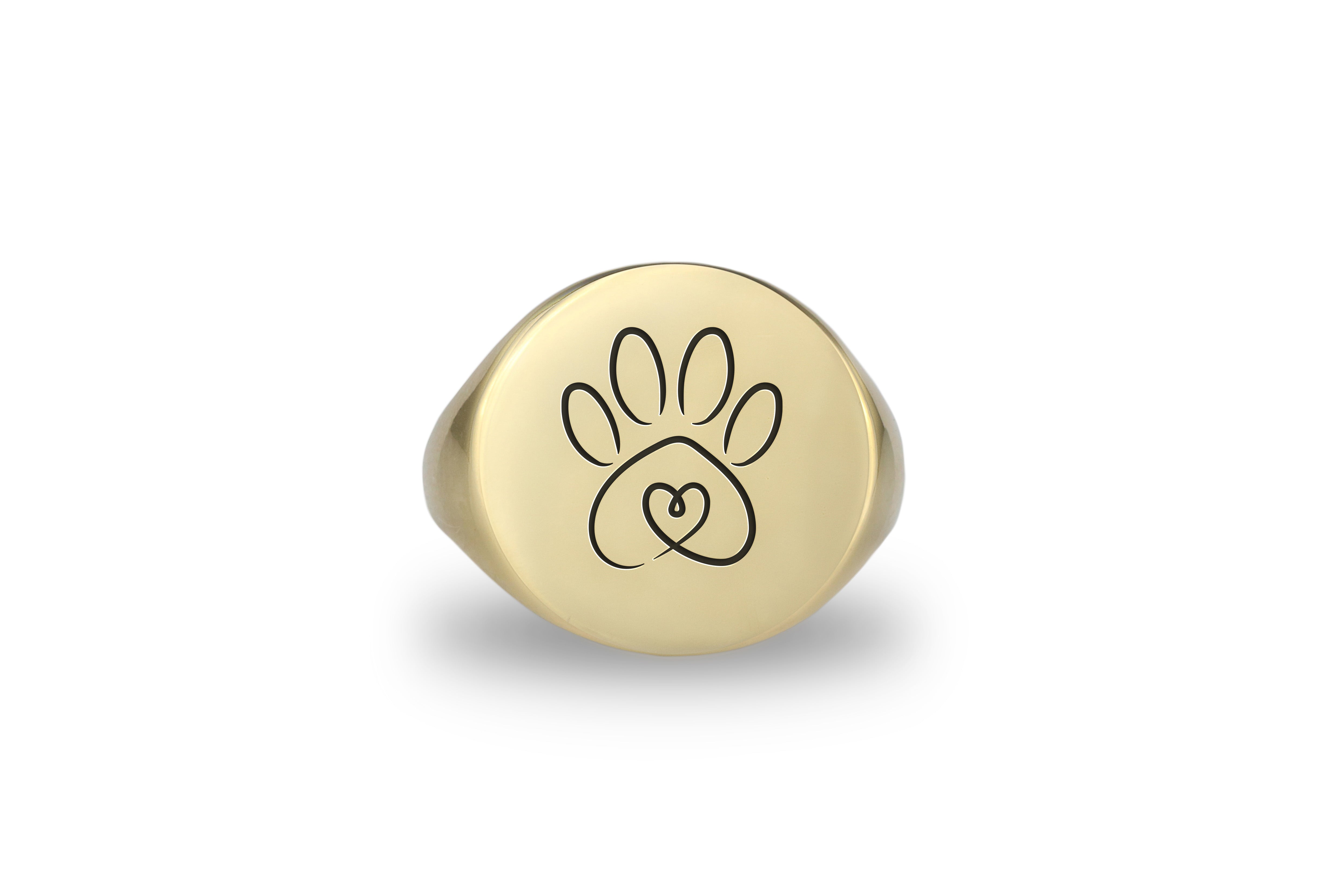 Engraved Dog Paw Ring