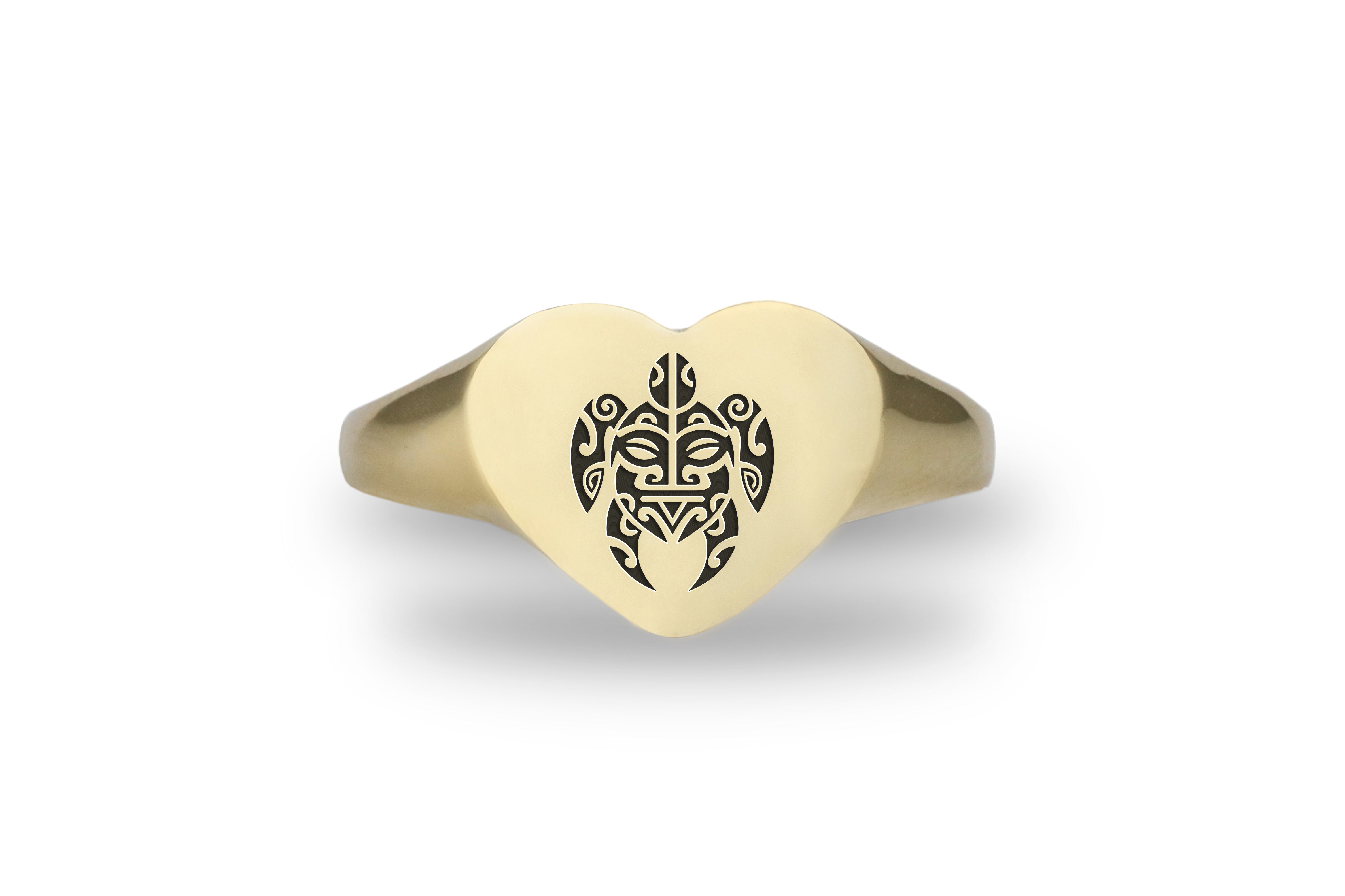 Gold Tribal Turtle Signet Ring