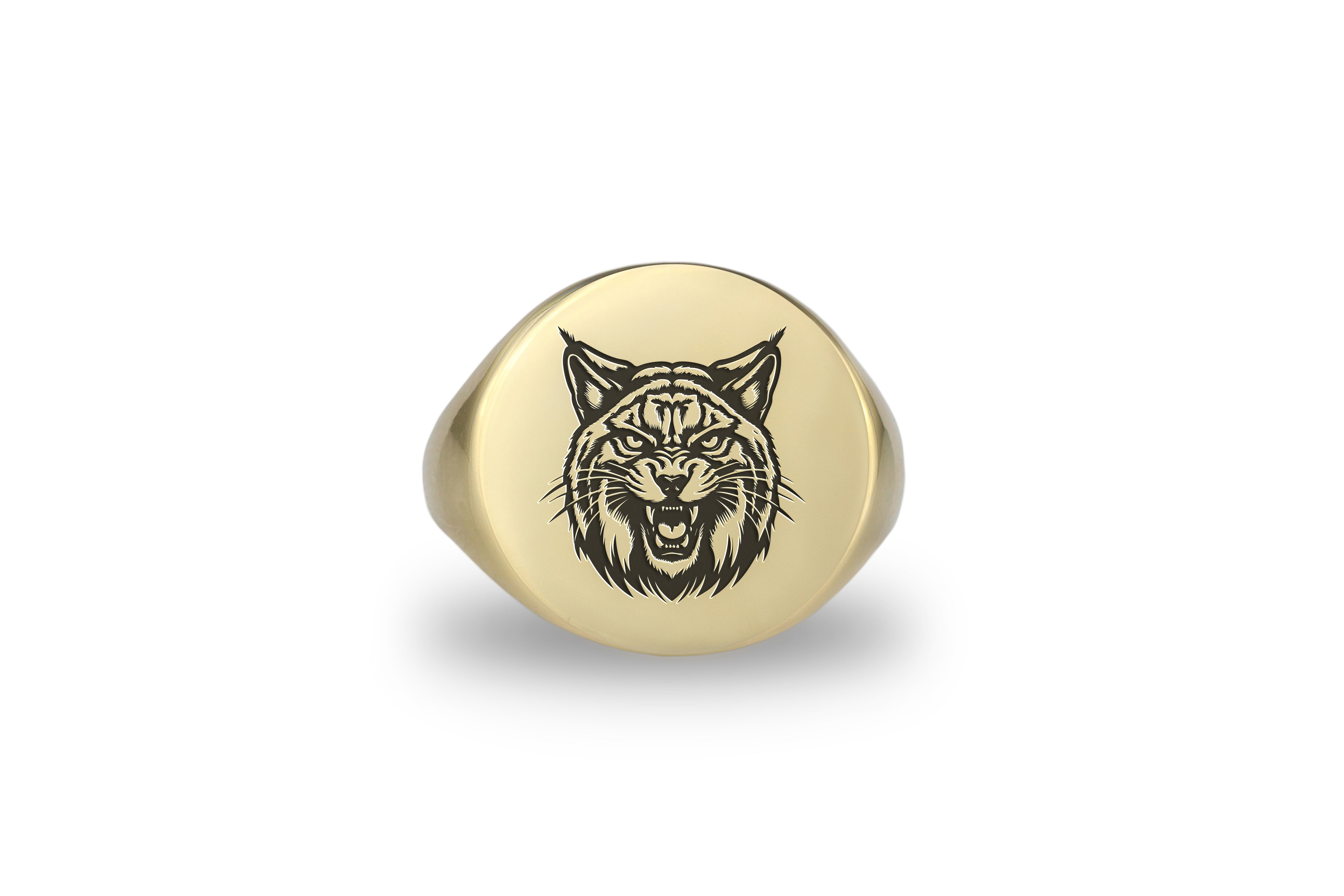 Engraved Lynx Signet Ring