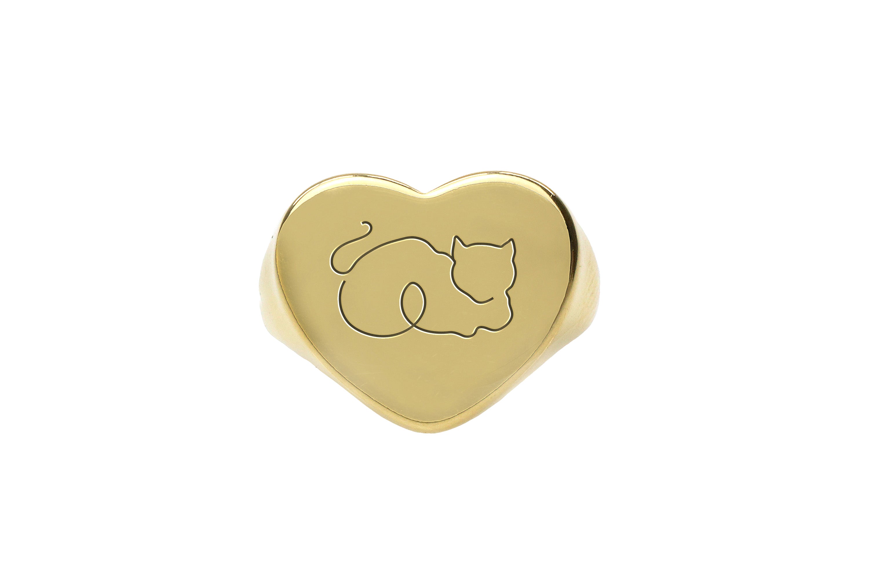 Line Art Cat Ring