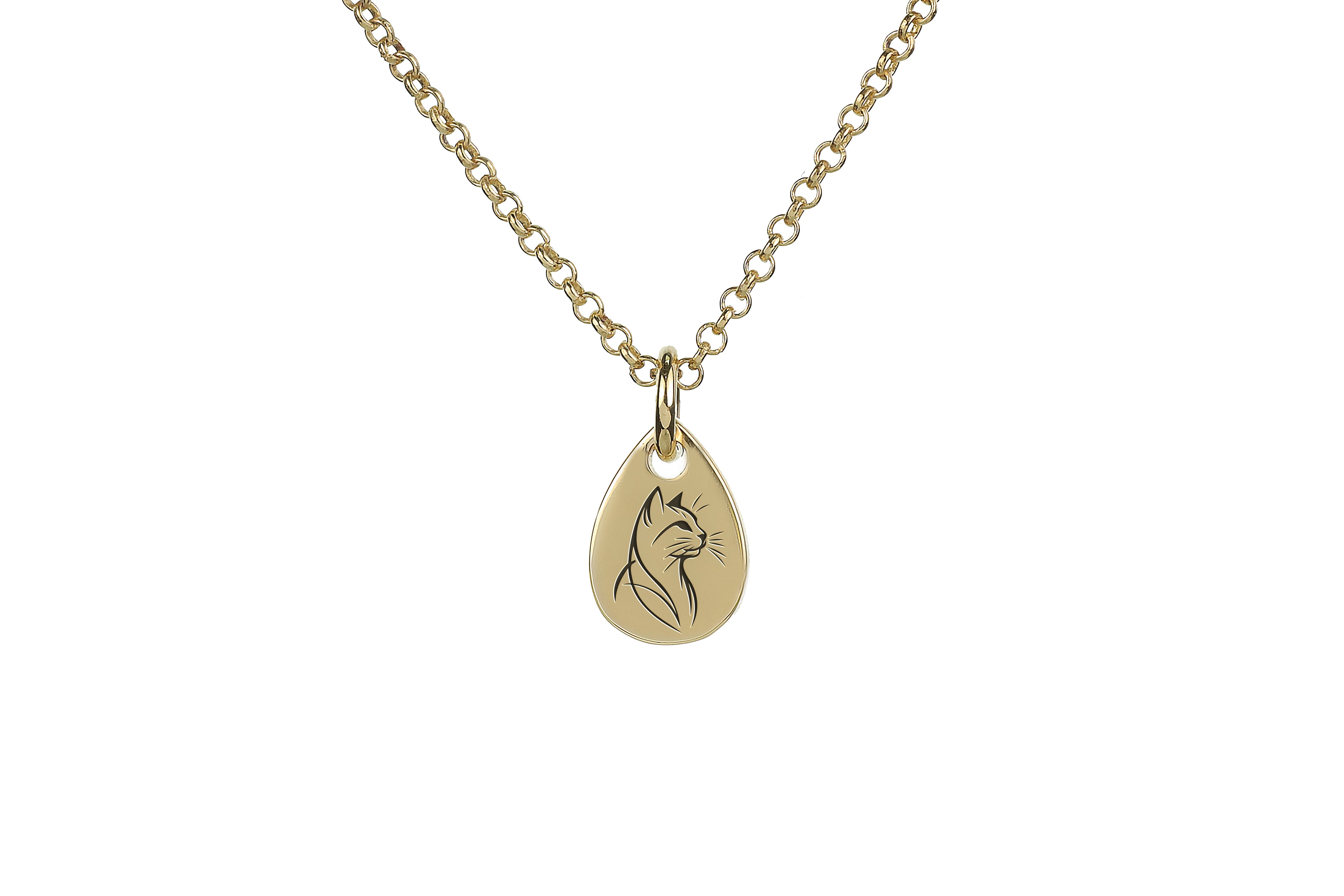 Cute Cat Engraved Necklace