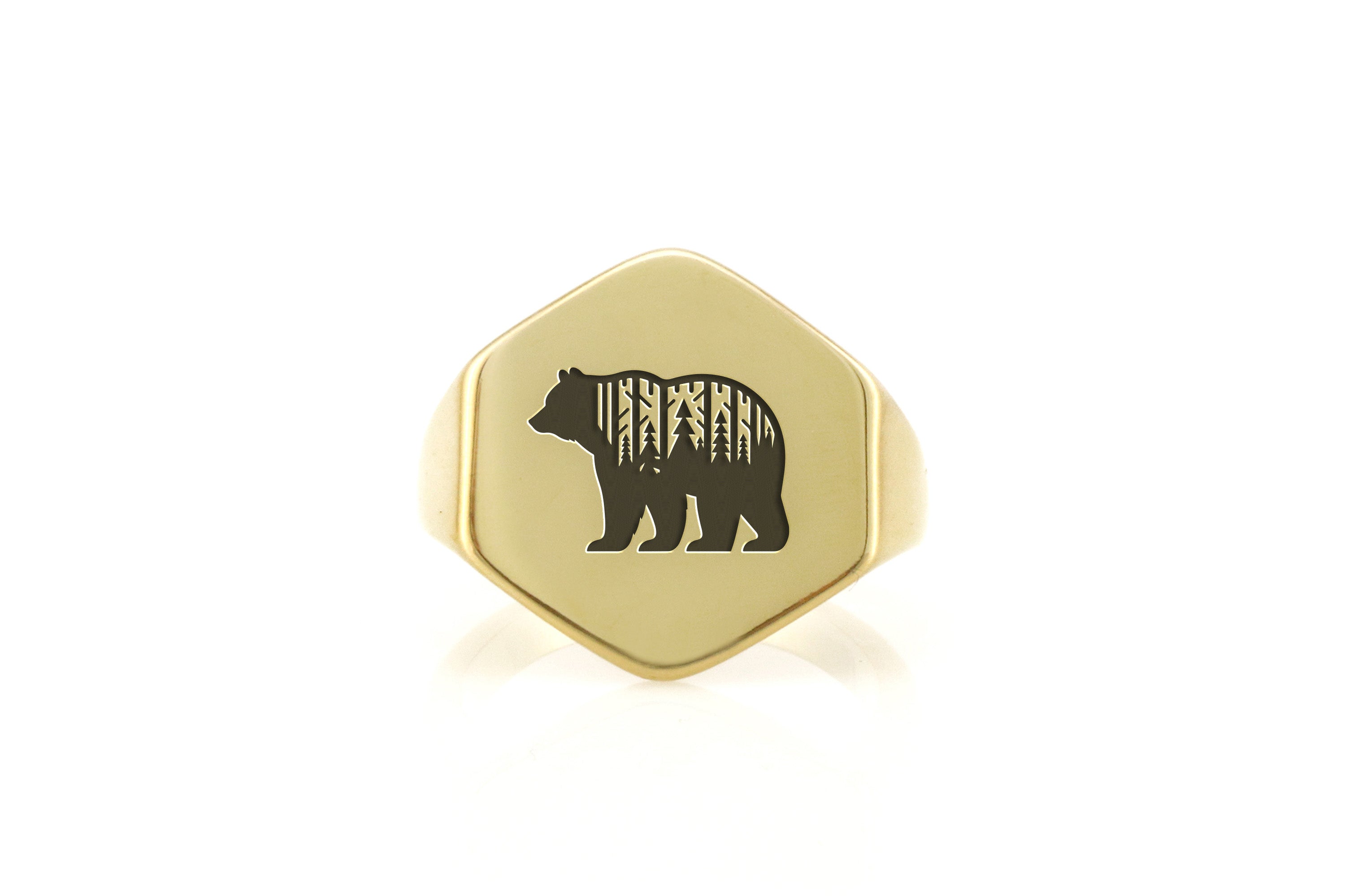Forest Bear Engraved Ring