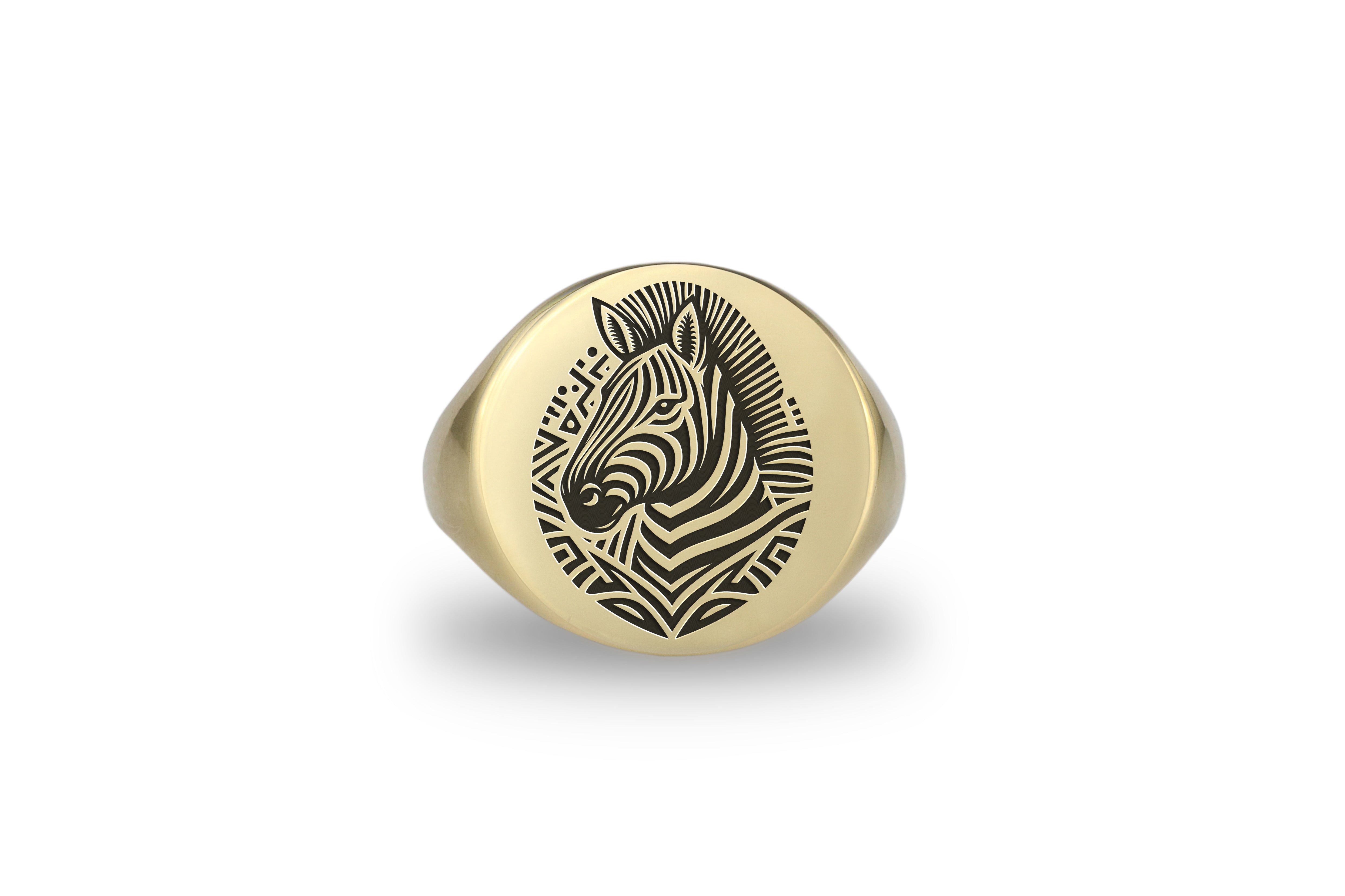 African Zebra Signet Ring