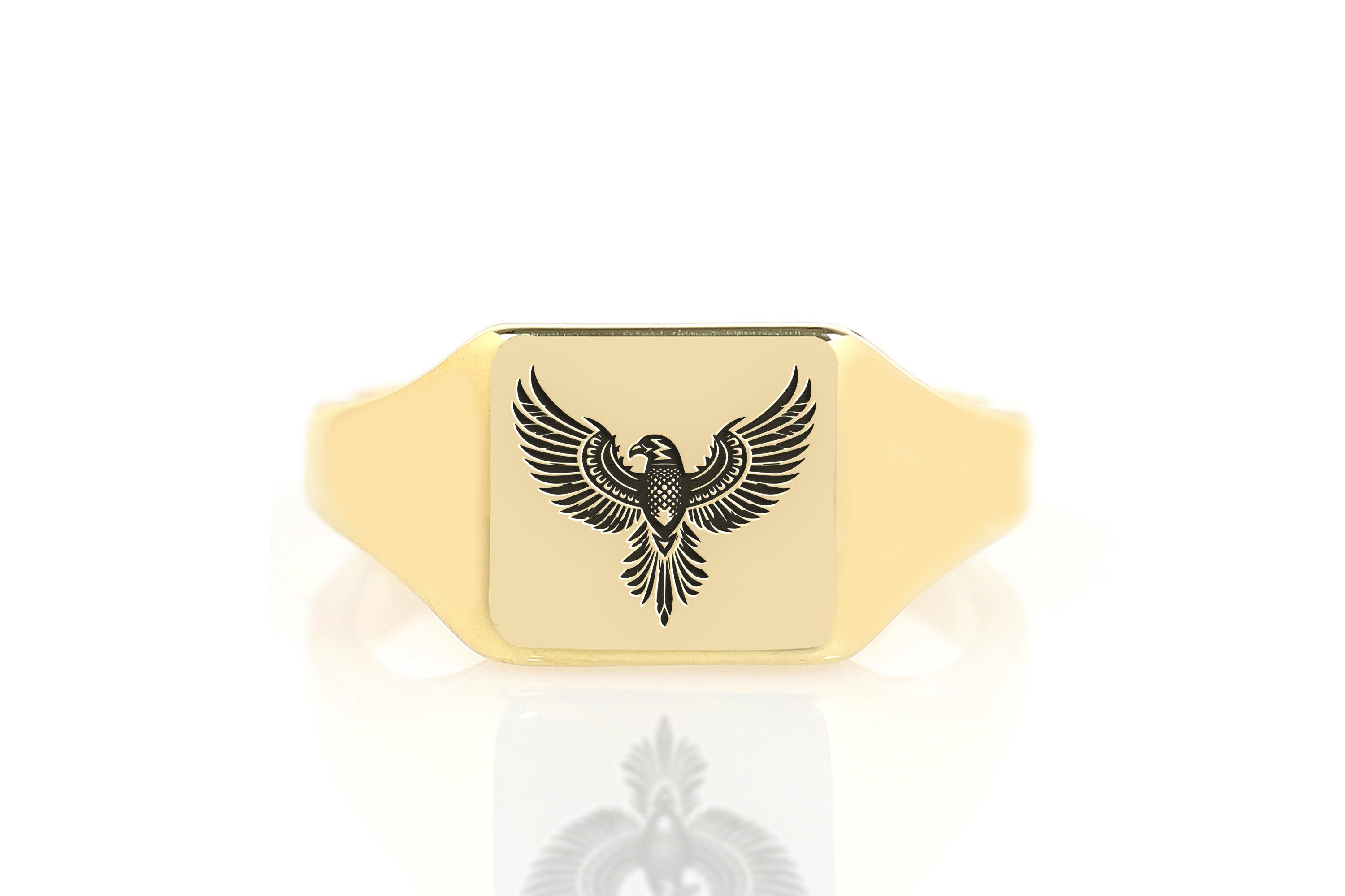 Engraved Eagle Ring
