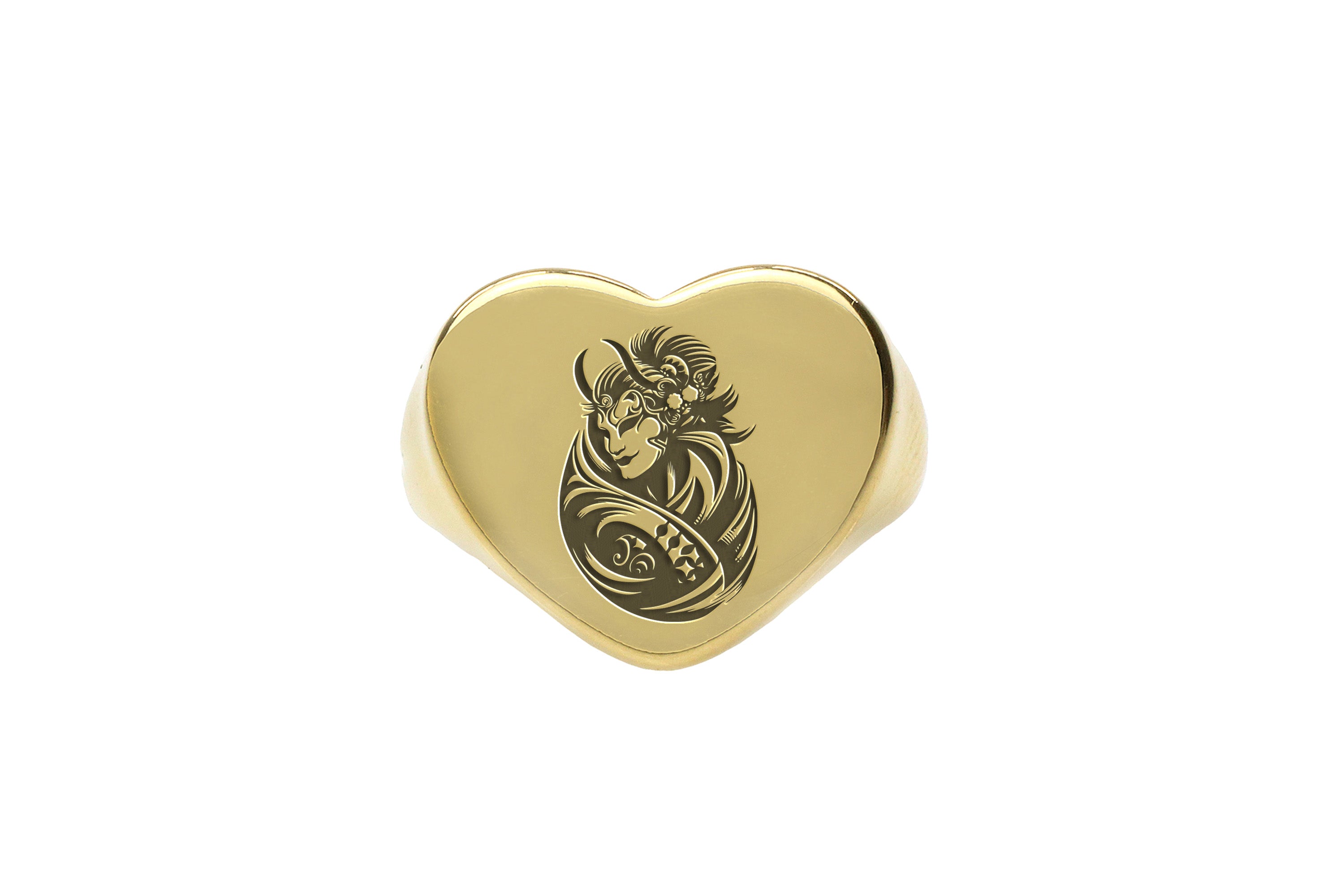 Engraved Japanese Kabuki Ring