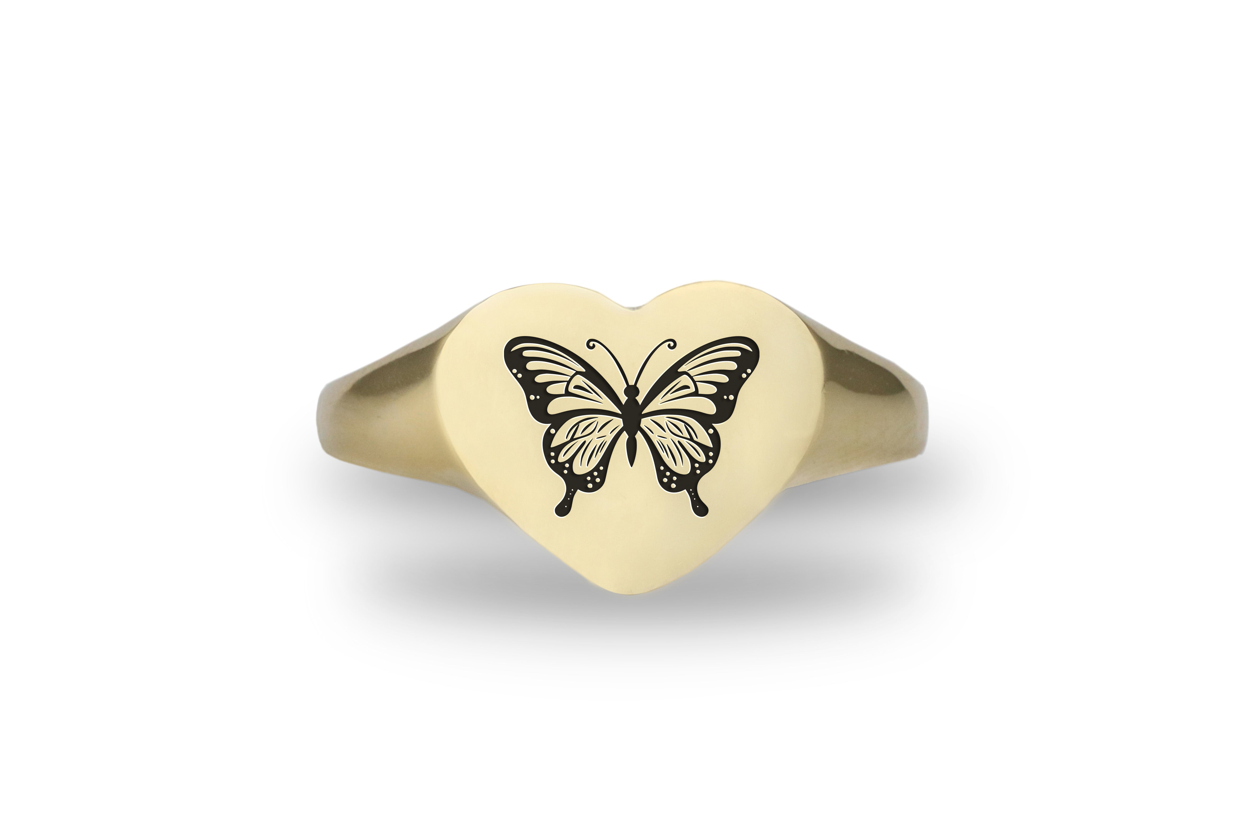 Engraved Butterfly Ring