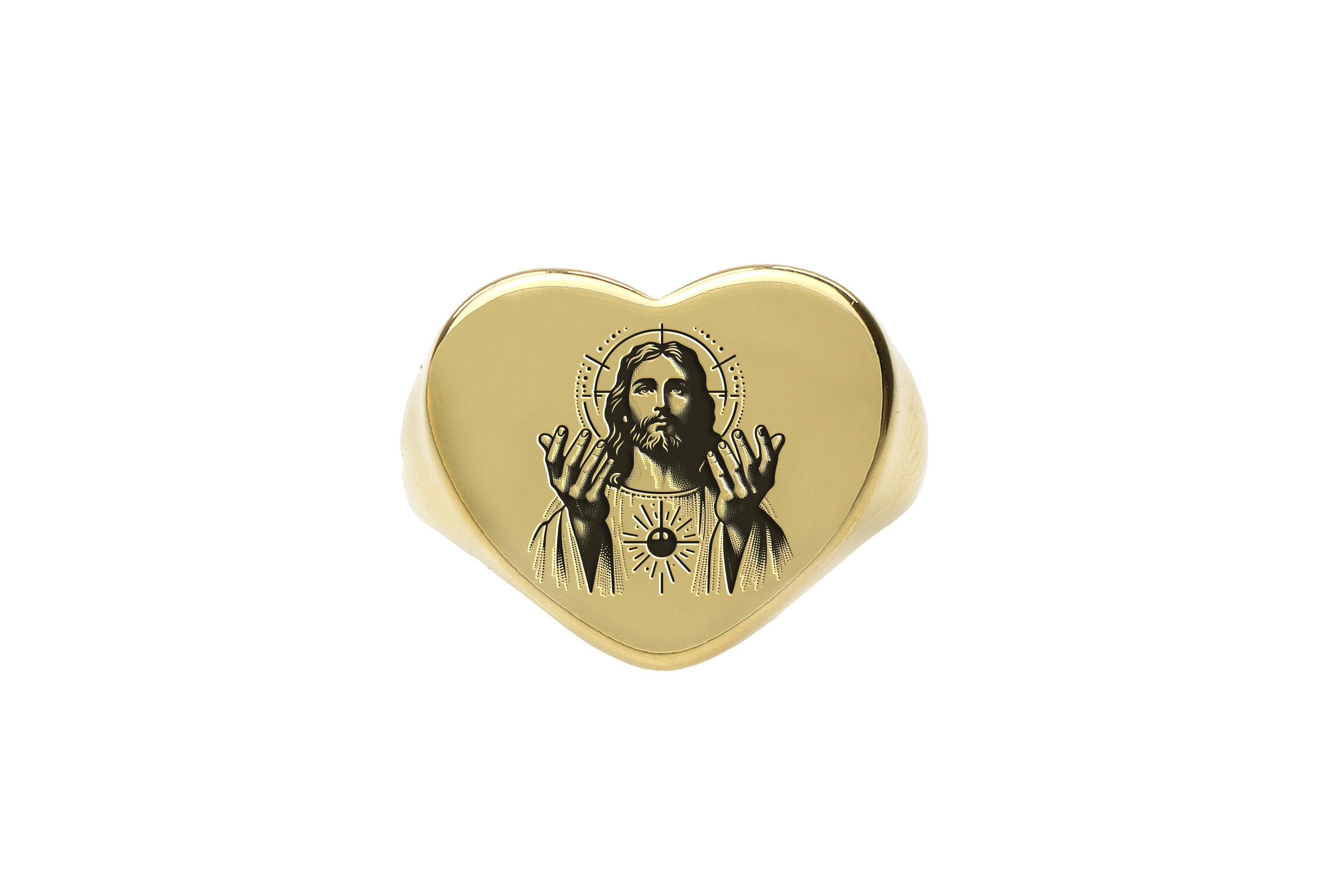 Lord Jesus Gold Signet Ring