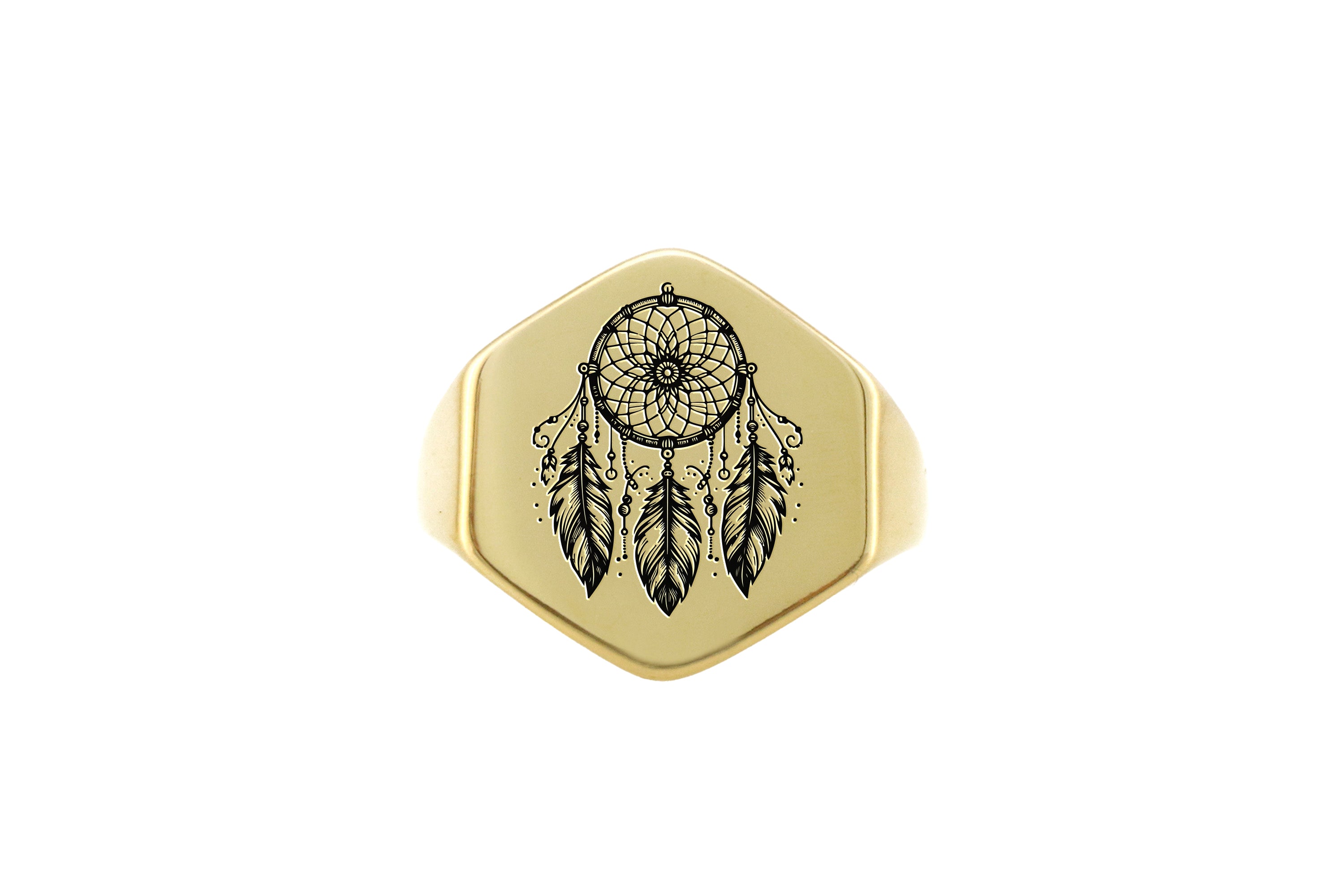 Dream Catcher Gold Signet Ring