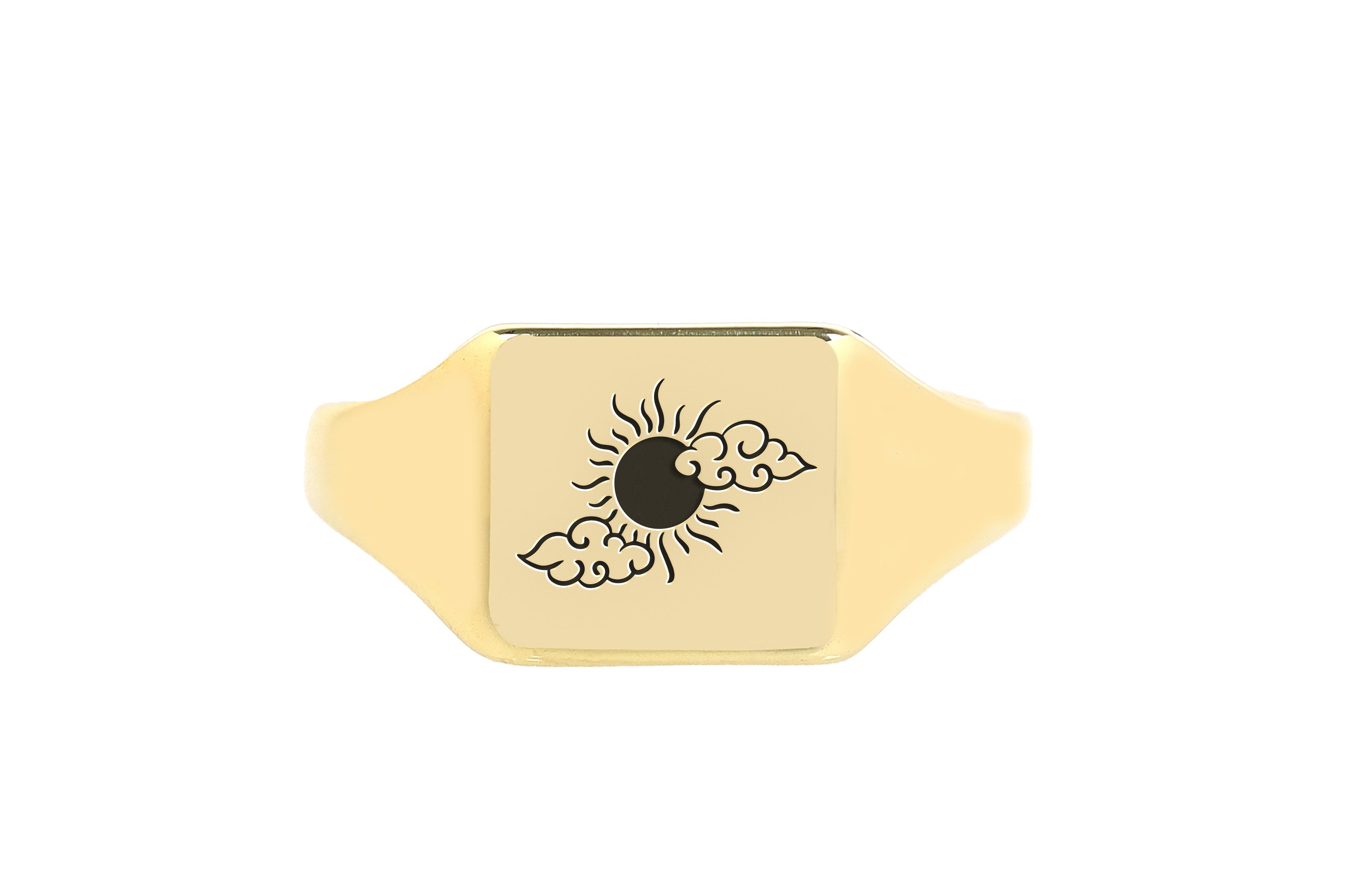 Custom Sun Gold Signet Ring